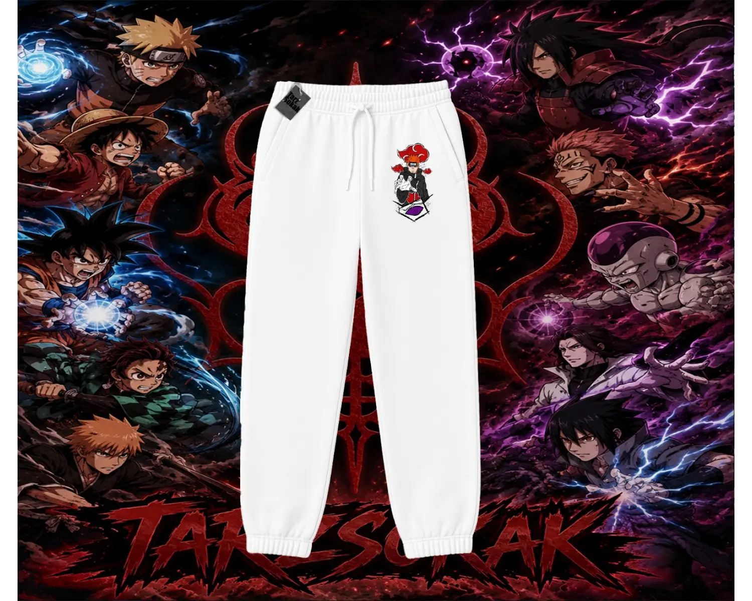 Naruto Uzumaki Premium Anime Unisex Jogger Eşofman Altı Beyaz