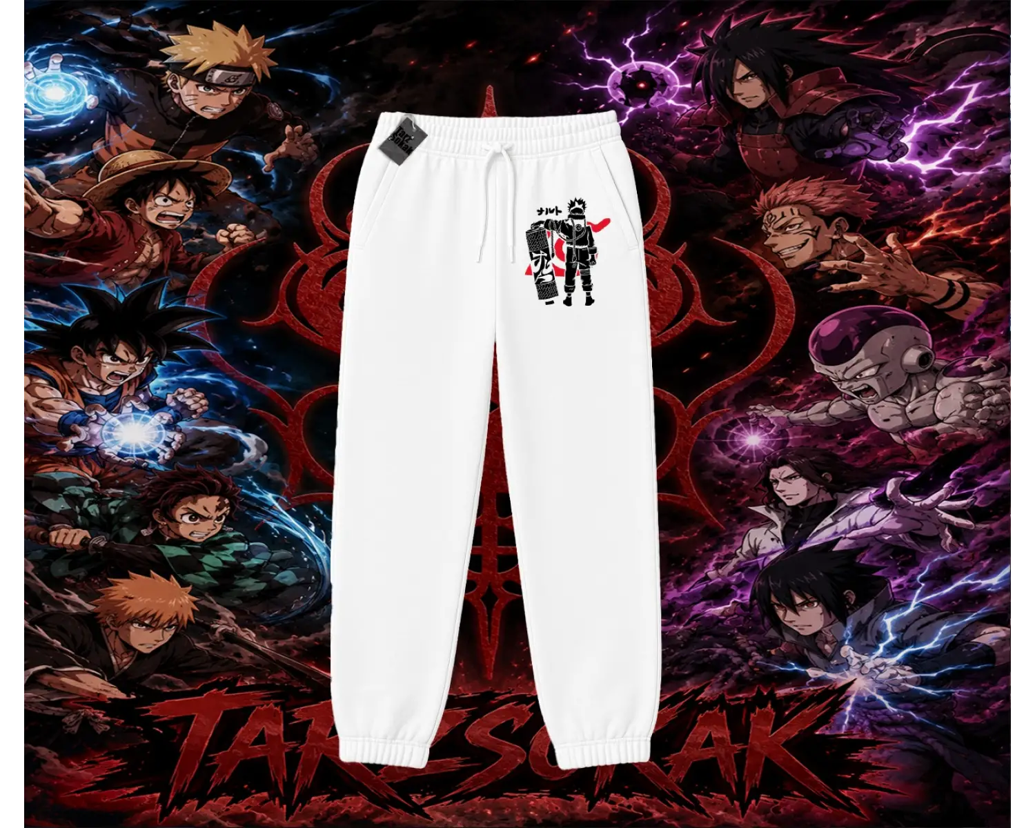 Naruto Uzumaki Premium Anime Unisex Jogger Eşofman Altı Beyaz