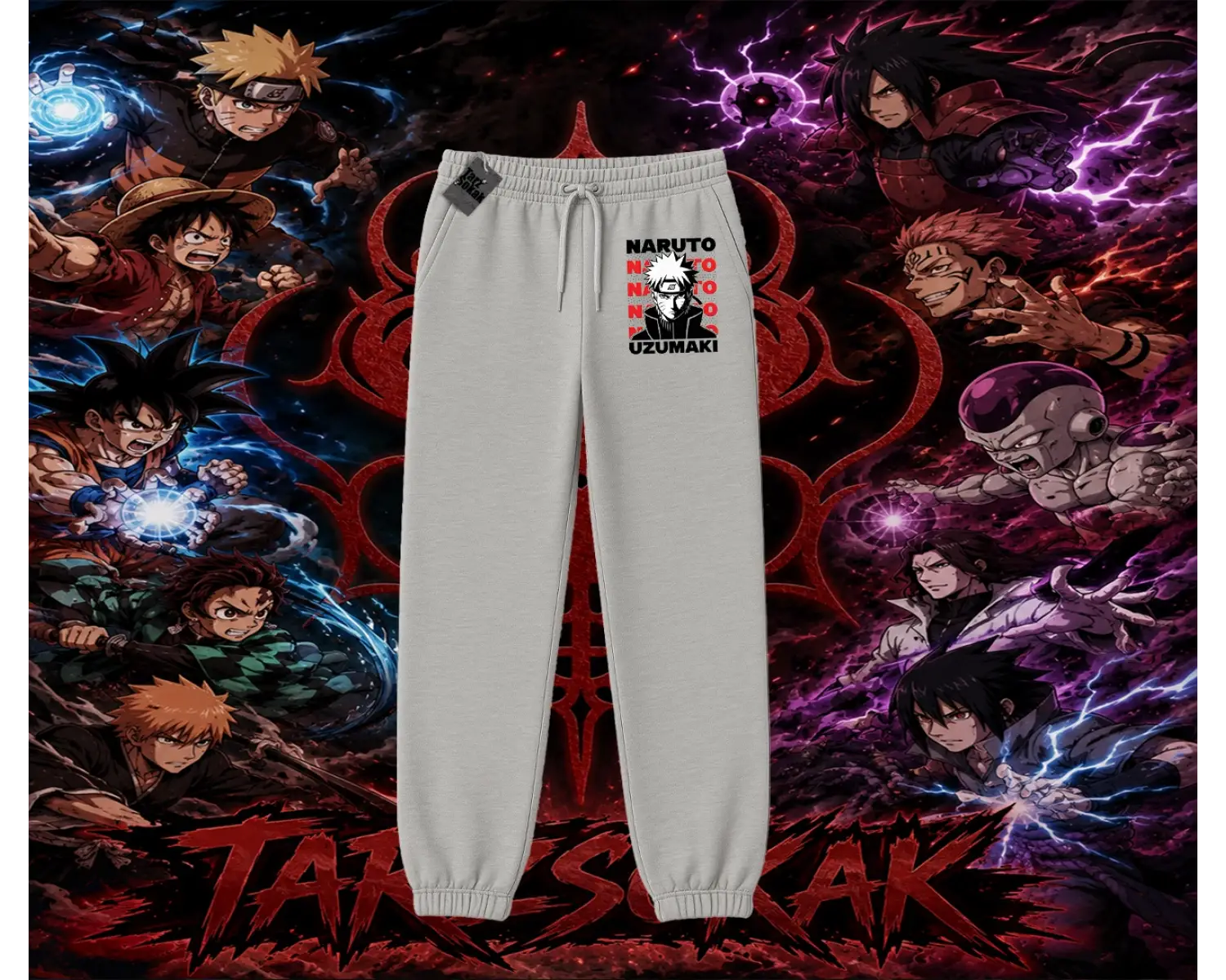 Naruto Uzumaki Premium Anime Unisex Jogger Eşofman Altı Beyaz