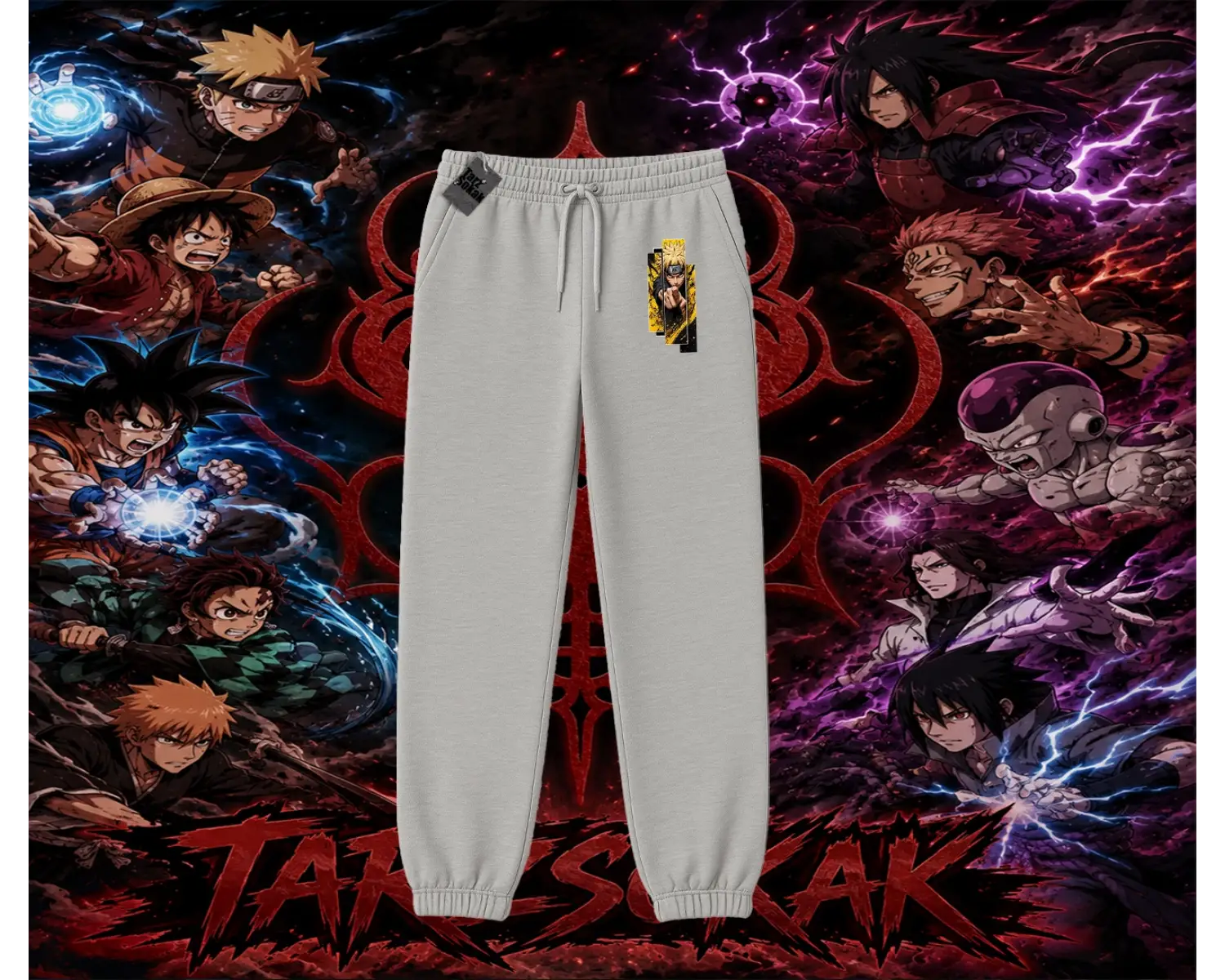 Naruto Uzumaki Premium Anime Unisex Jogger Eşofman Altı Beyaz