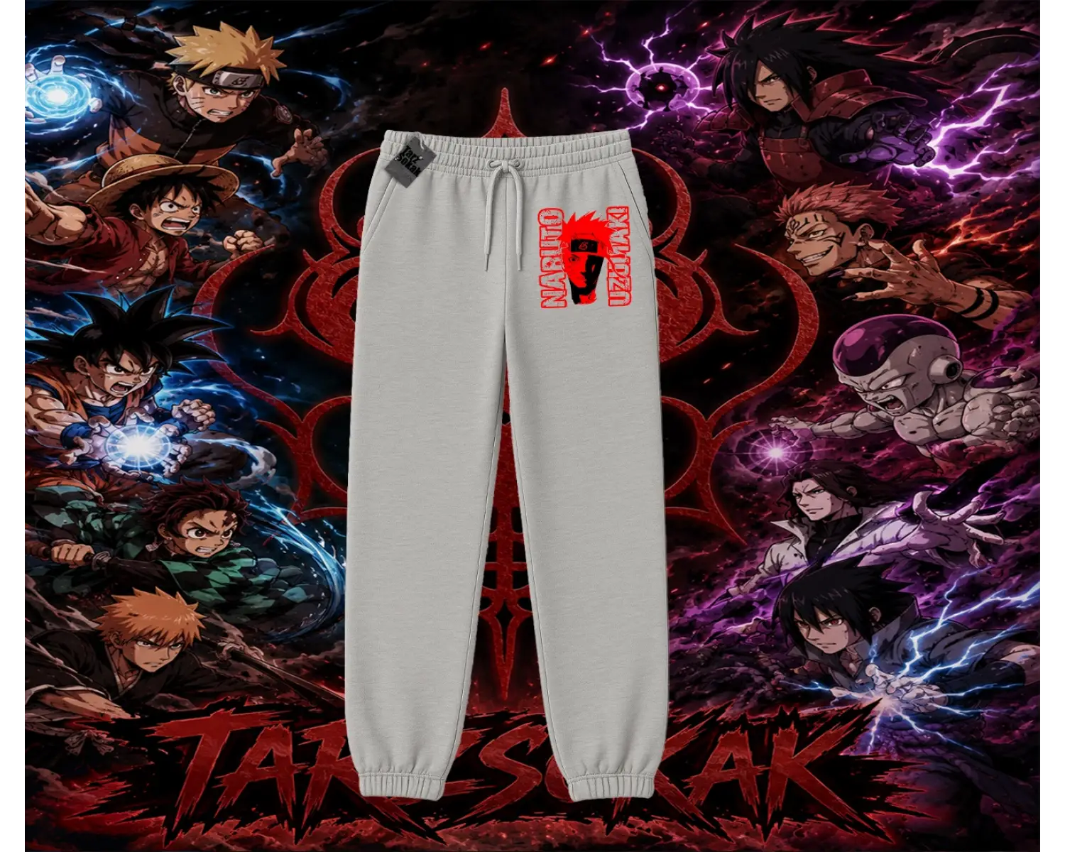 Naruto Uzumaki Premium Anime Unisex Jogger Eşofman Altı Beyaz