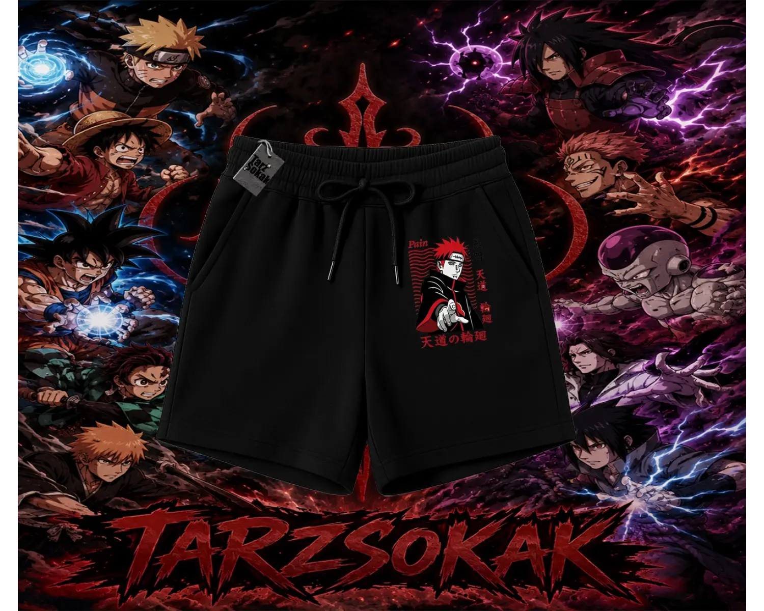 Naruto Uzumaki Premium Anime Unisex Şort Beyaz
