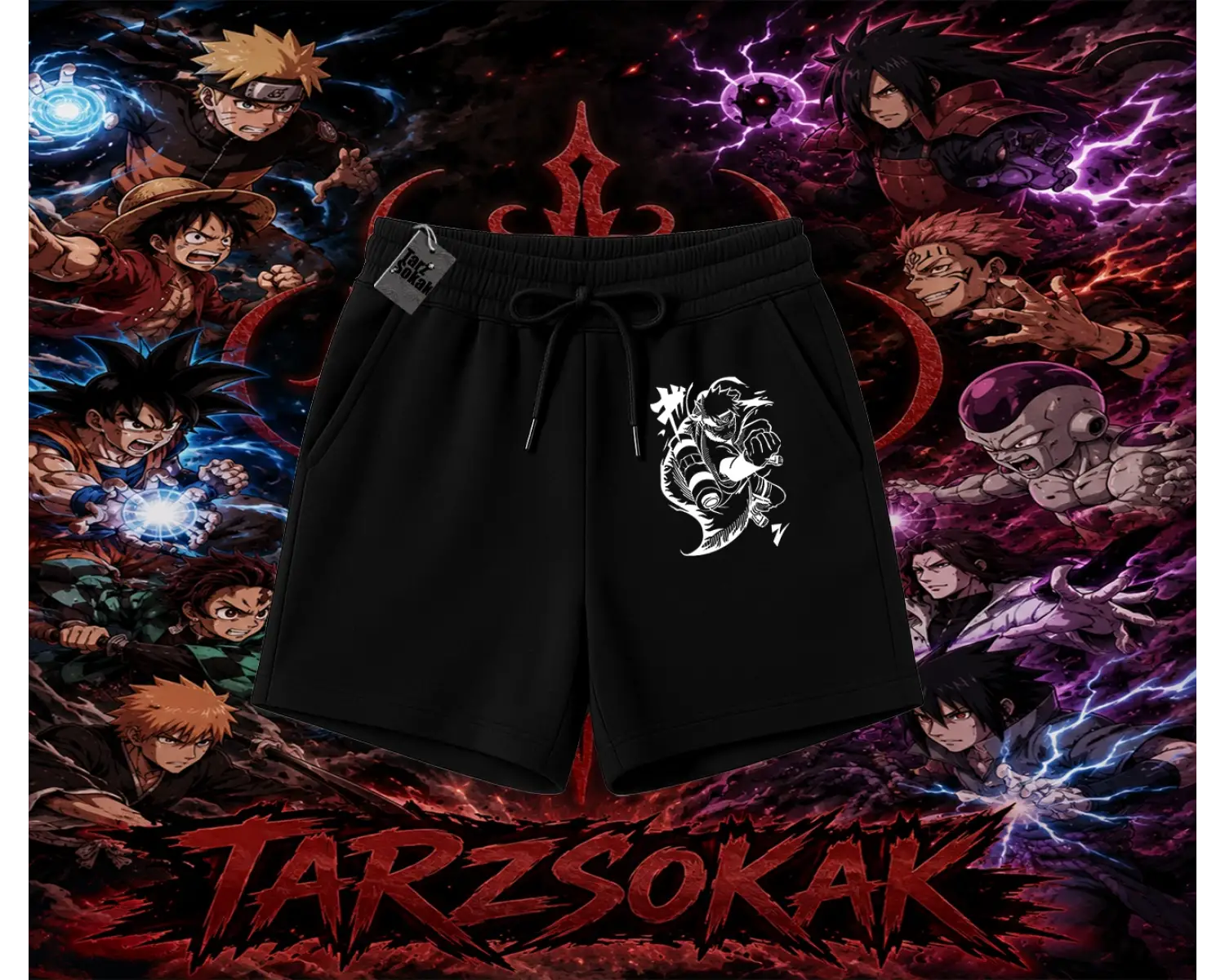 Naruto Uzumaki Premium Anime Unisex Şort Beyaz