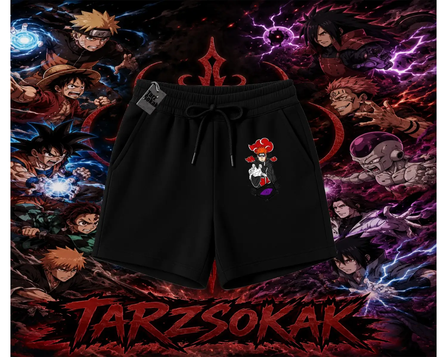 Naruto Uzumaki Premium Anime Unisex Şort Beyaz