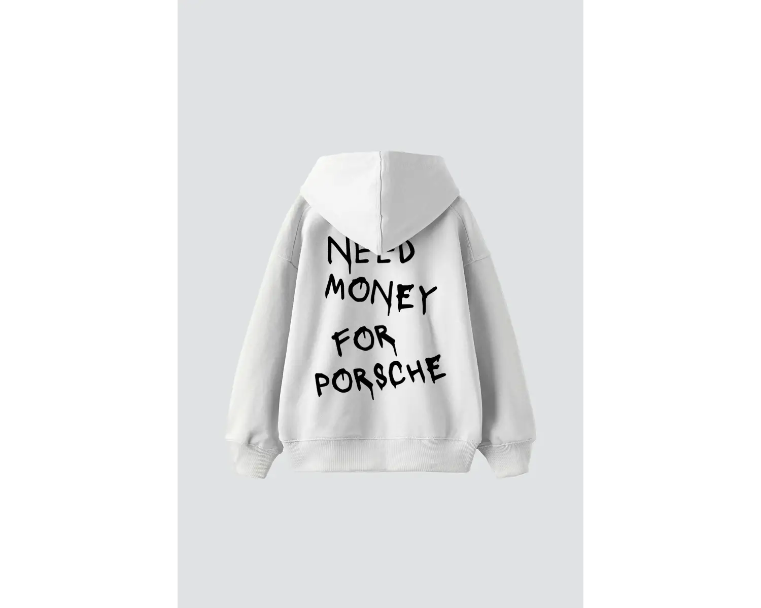 Need Money for Porsche Baskılı Oversize Unisex Beyaz