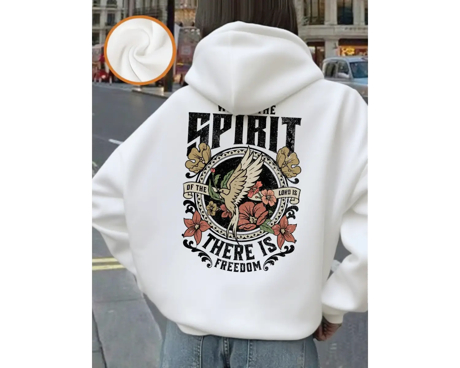 Nerede Ruh Var Orada Özgürlük Var Baskılı Kapüşonlu Üst Kadınlar Kışlık Polar Sıcak Sweatshir