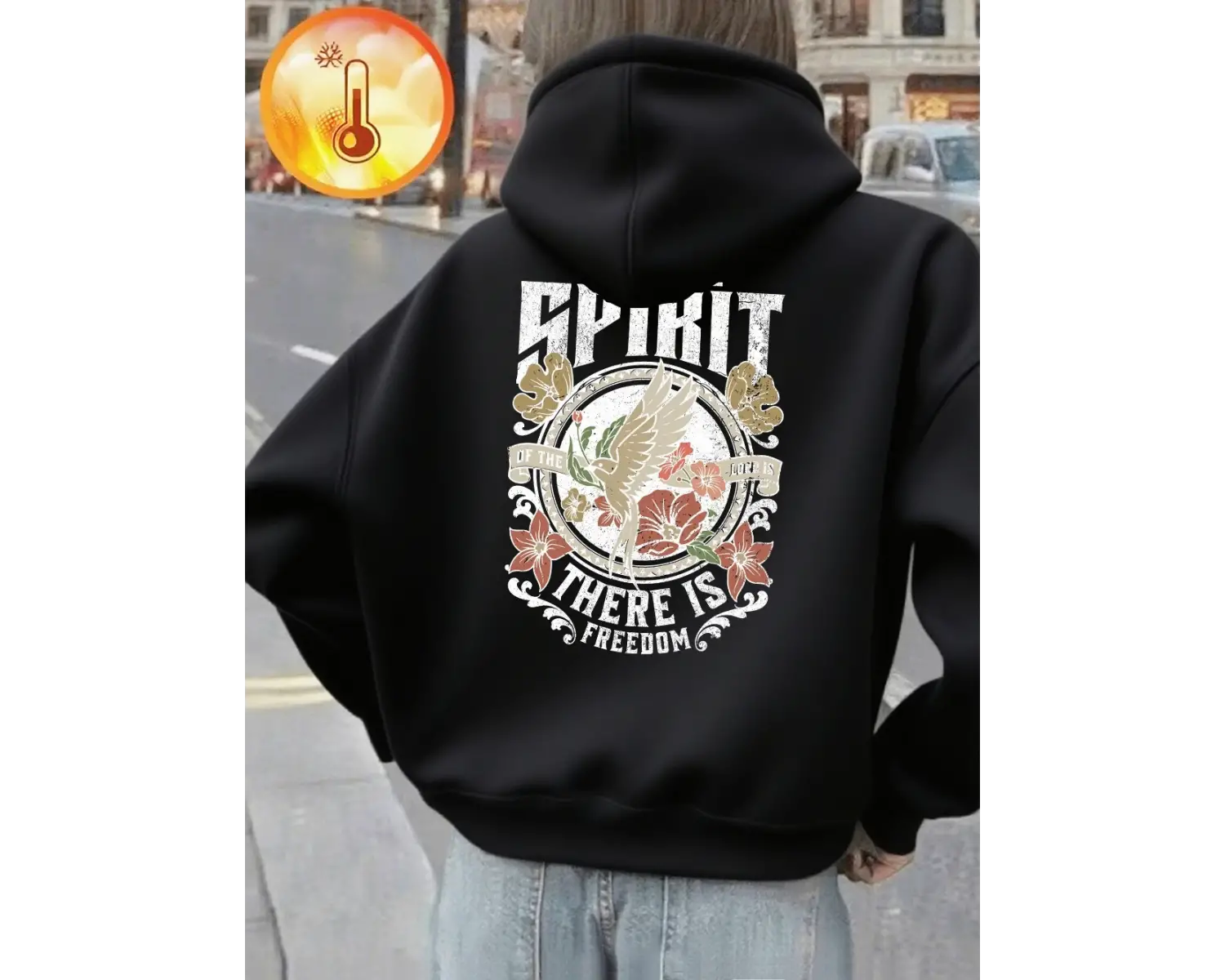 Nerede Ruh Var Orada Özgürlük Var Baskılı Kapüşonlu Üst Kadınlar Kışlık Polar Sıcak Sweatshir