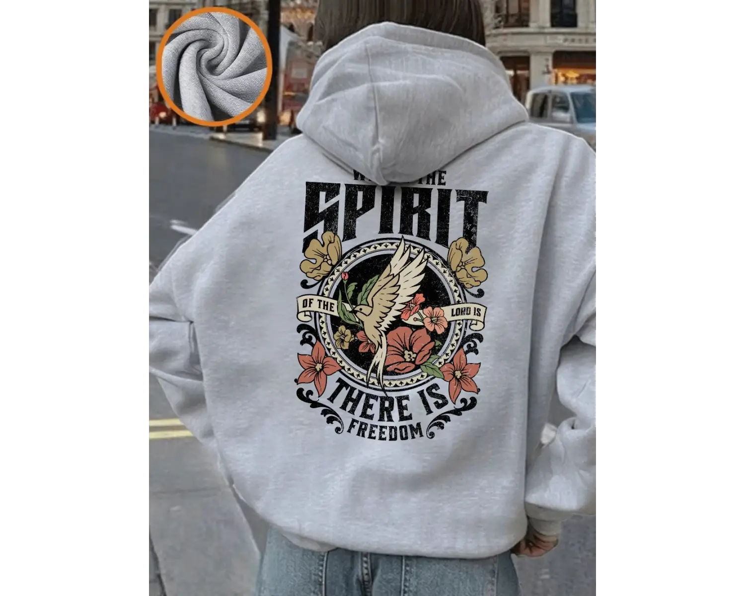 Nerede Ruh Var Orada Özgürlük Var Baskılı Kapüşonlu Üst Kadınlar Kışlık Polar Sıcak Sweatshir