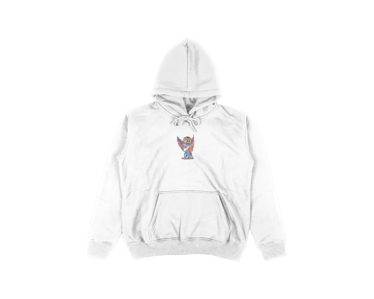 Never Give Up Beyaz Oversize Unisex Kapüşonlu Sweatshirt Hoodie