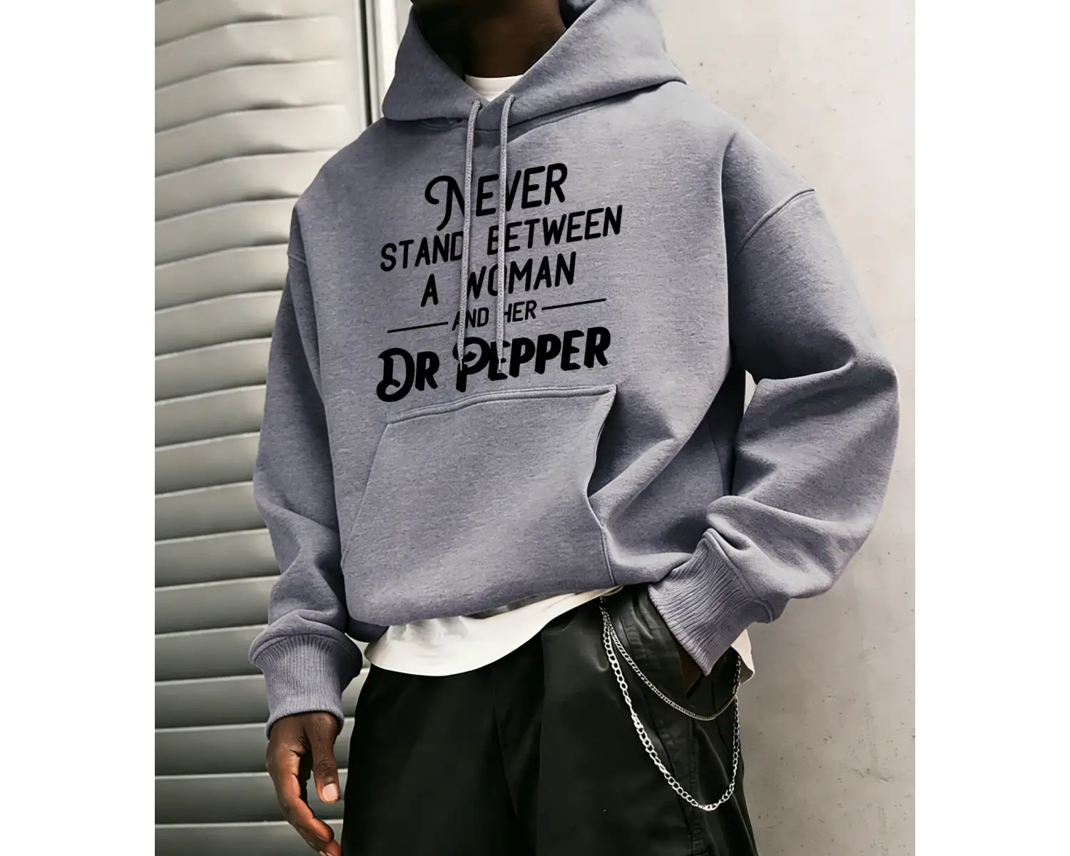 Never Stand Between A Woman Desenli Erkek Basic Kapüşonlu Üst Günlük 14 Renk Sweatshirt Polar