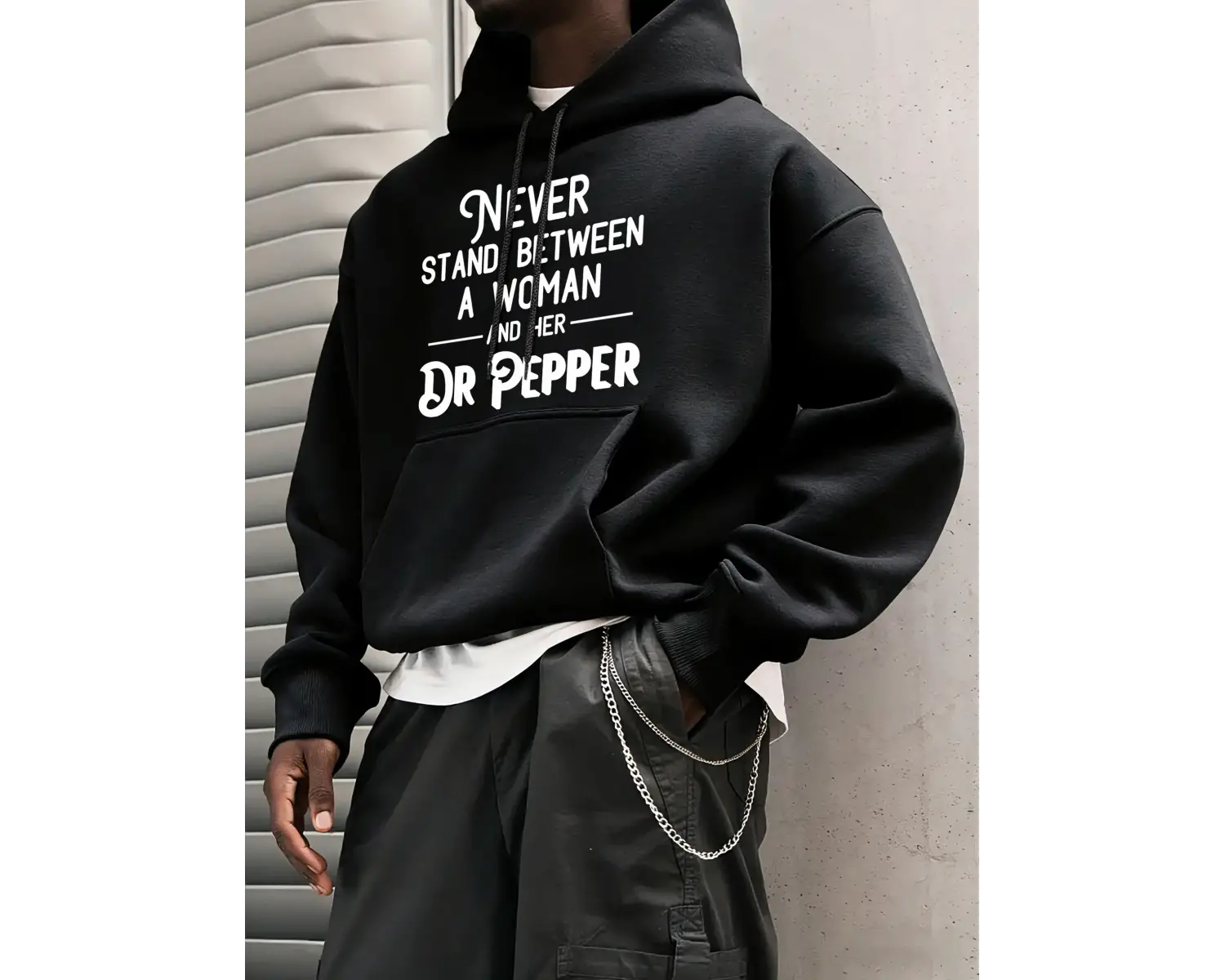 Never Stand Between A Woman Desenli Erkek Basic Kapüşonlu Üst Günlük 14 Renk Sweatshirt Polar