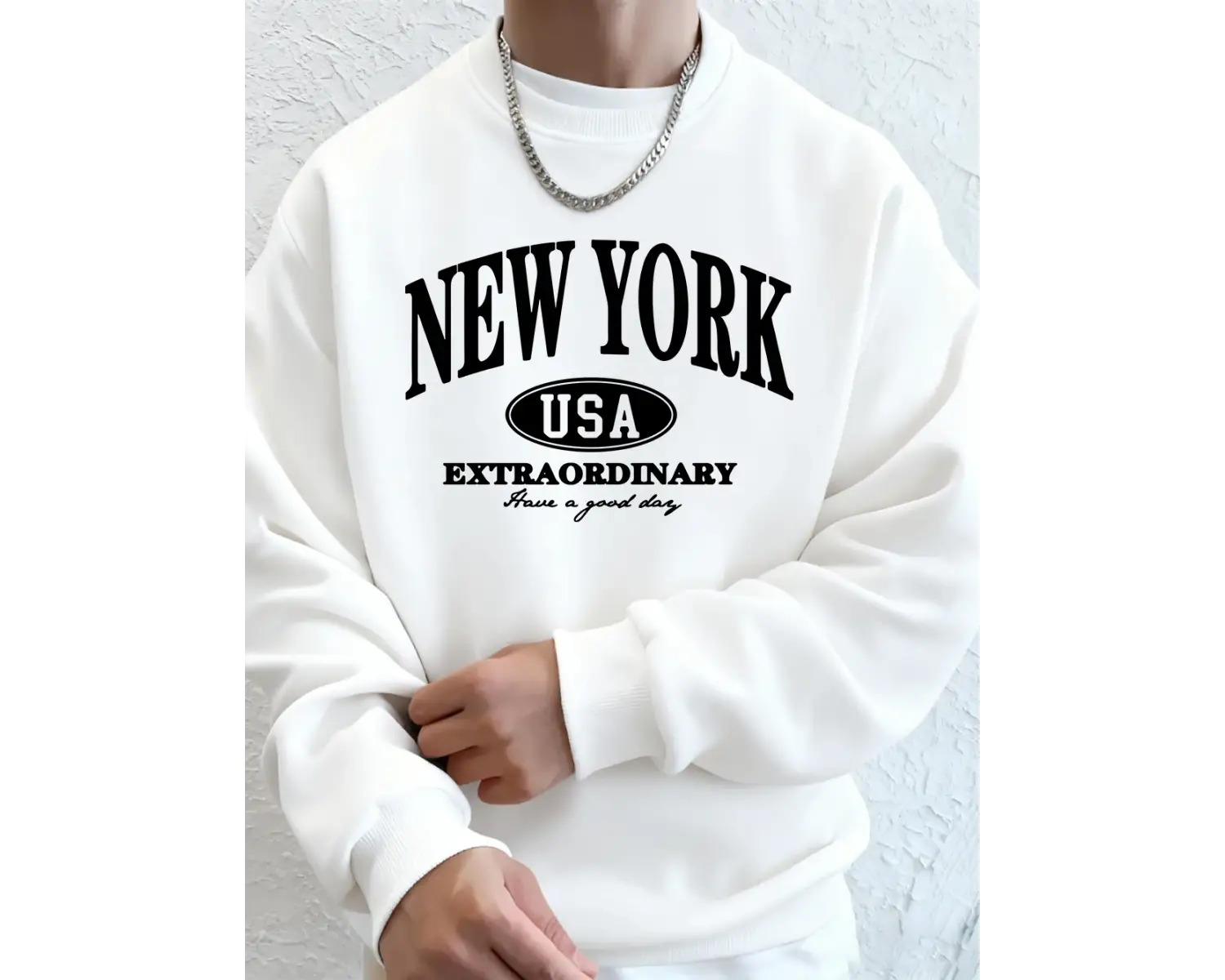 New York ABD Baskılı Erkek Tişörtü Kış Büyük Boy Kapüşonlular Hip Hop Bisiklet Yaka Polar Sıc