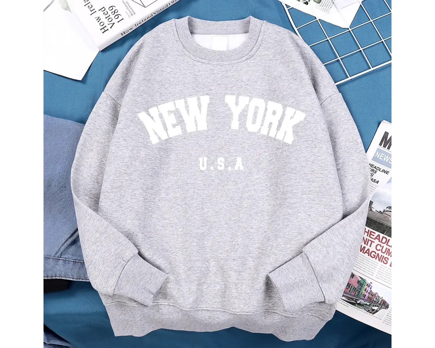 New York abd mektup baskı Streetwear adam gevşek spor giyim moda yüksek kaliteli kapüşonlu üs