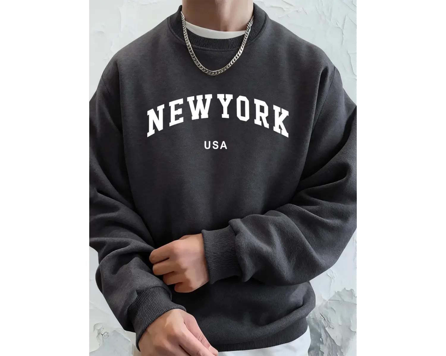 New York ABD Mektup Baskılı Erkek Sweatshirtleri Kışlık Bisiklet Yaka Kapüşonlu Sokak Stili P