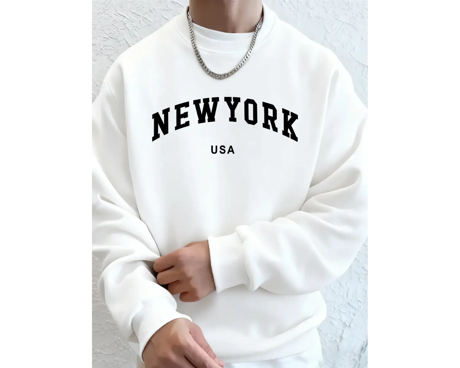 New York ABD Mektup Baskılı Erkek Sweatshirtleri Kışlık Bisiklet Yaka Kapüşonlu Sokak Stili P