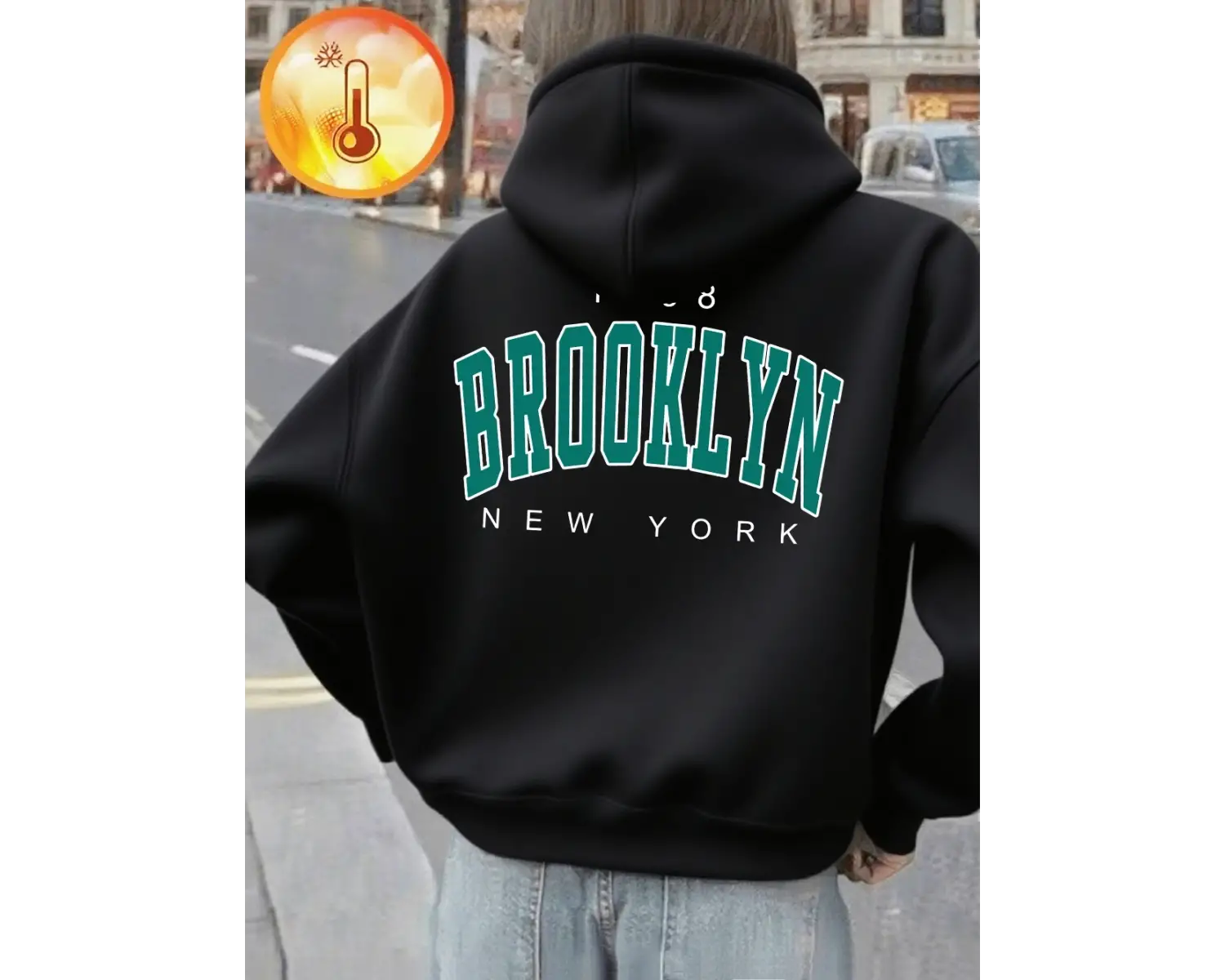 New York Brooklyn 1898 Baskılar Hoodie Kadın Rahat Gevşek Kazak Polar Sıcak Yumuşak Kazak Rah