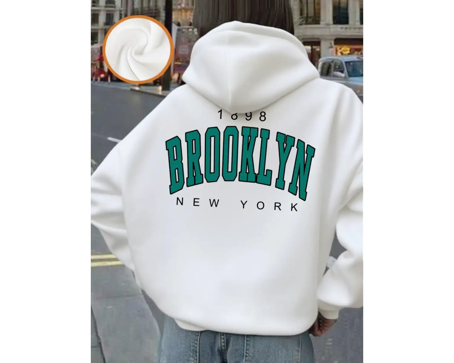 New York Brooklyn 1898 Baskılar Hoodie Kadın Rahat Gevşek Kazak Polar Sıcak Yumuşak Kazak Rah