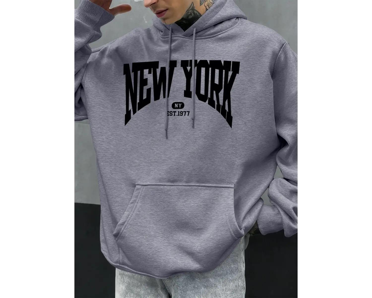New York Göz Alıcı Mektup Tasarım Erkek Kapüşonlular Hip Hop Hoody Rahat Polar Yumuşak Spor S