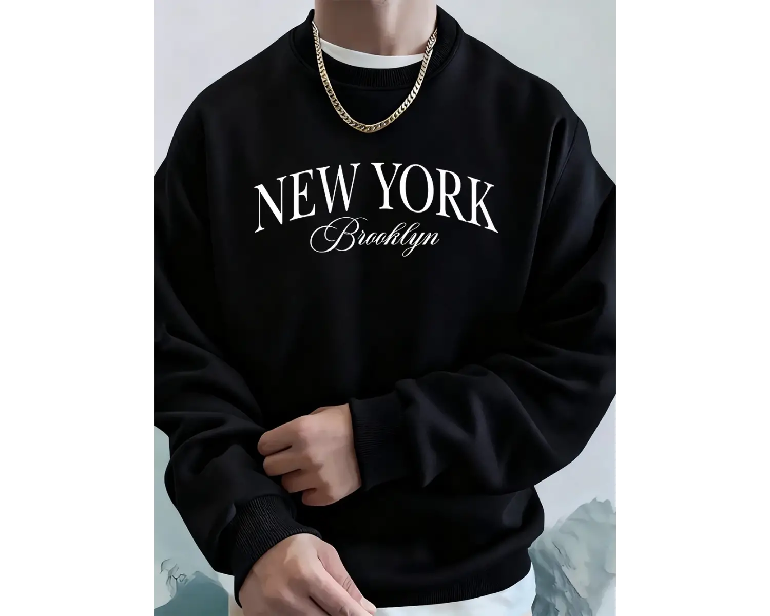 New York Mektup Brooklyn Baskı Erkekler Tişörtü Kış Polar Sıcak Hoodie Kore Gevşek Bisiklet Y