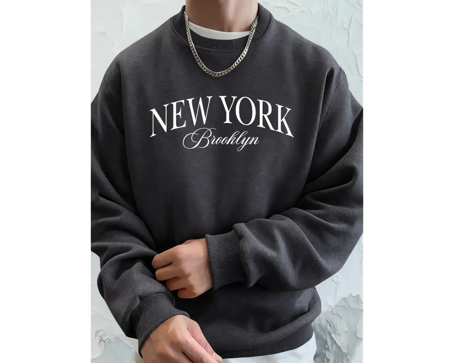 New York Mektup Brooklyn Baskı Erkekler Tişörtü Kış Polar Sıcak Hoodie Kore Gevşek Bisiklet Y