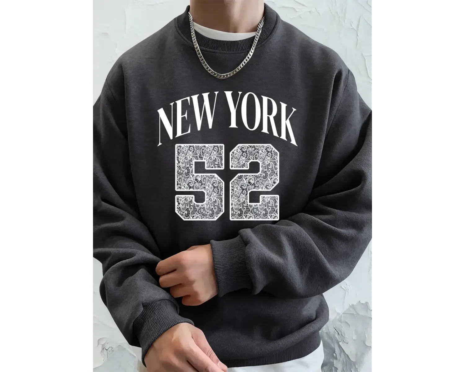 New York Sanat Mektubu 52 Baskılı Erkekler Kazak Kış Polar Sıcak Kapüşonlular Kore Gevşek Bis