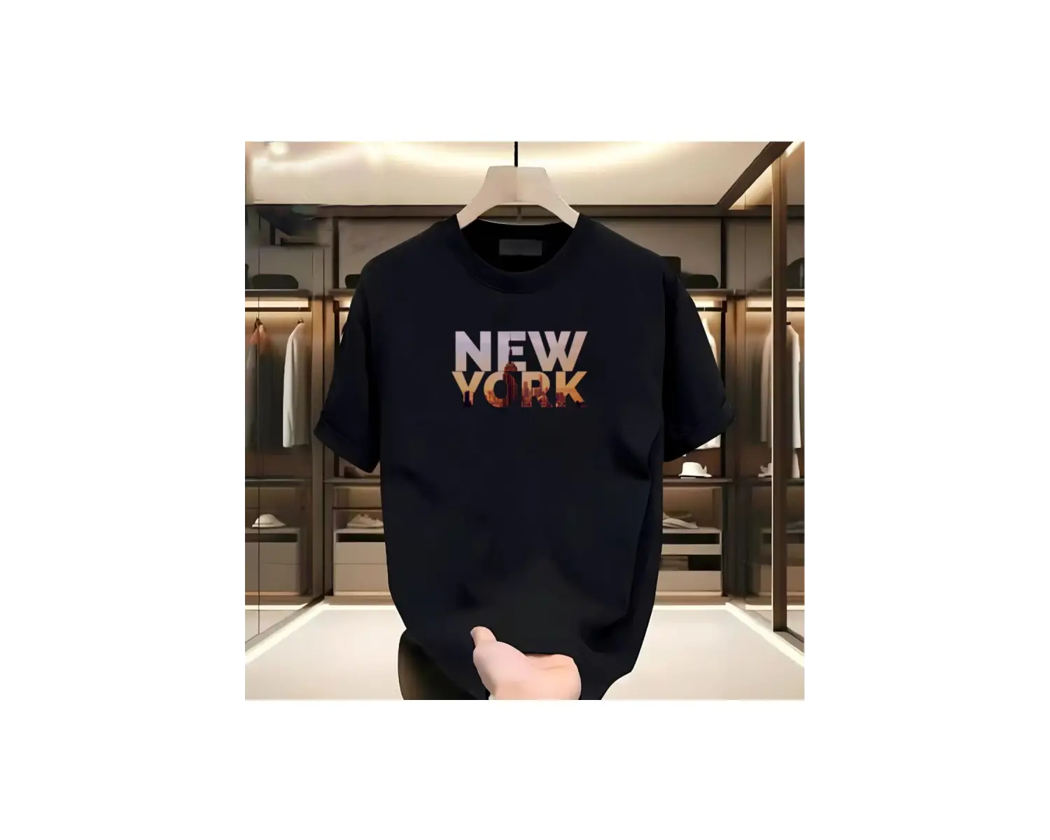 Newyork Baskılı Beyaz