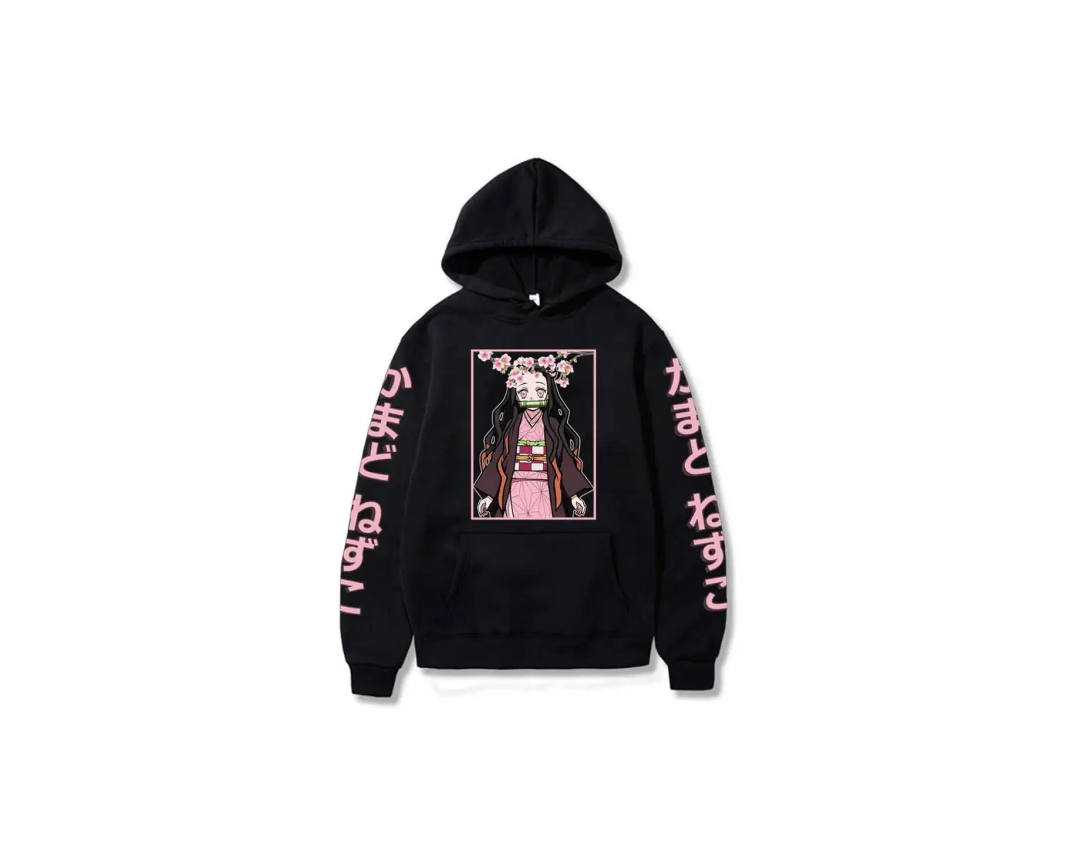 Nezuko Anime Demon Hoodie Kimetsu Hoodie 15124 Siyah