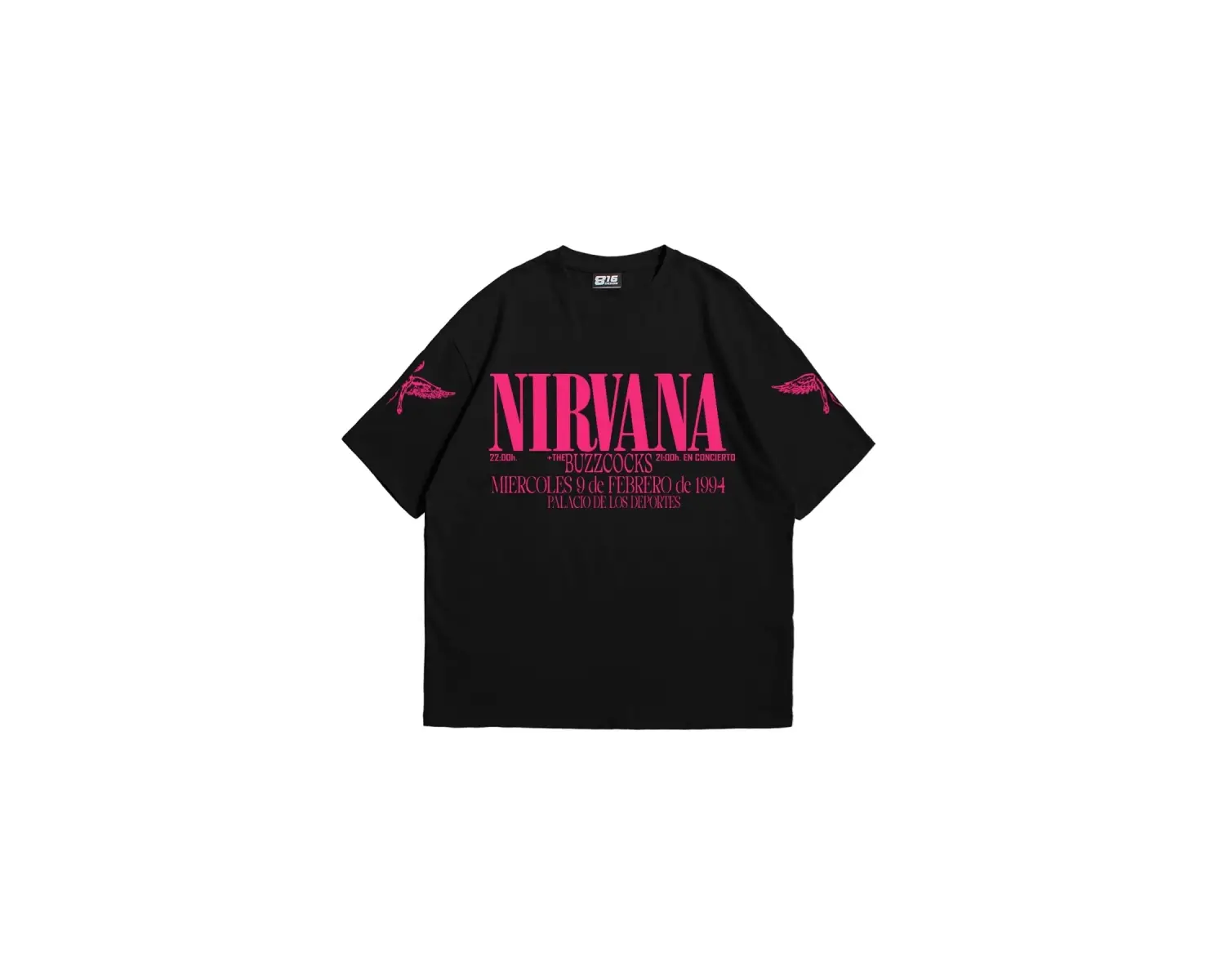 Nirvana In Utero Pembe Baskılı Oversize Unisex Beyaz