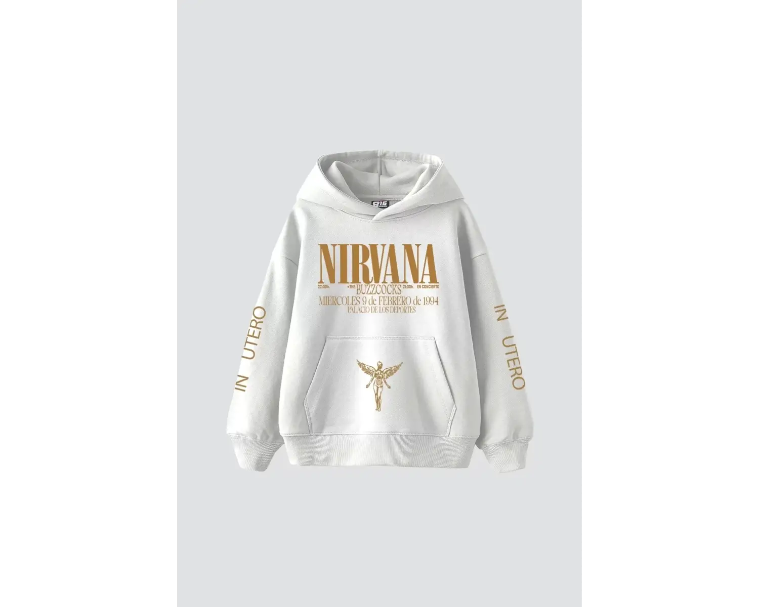 Nirvana Sırt Baskılı Unisex Oversize Beyaz