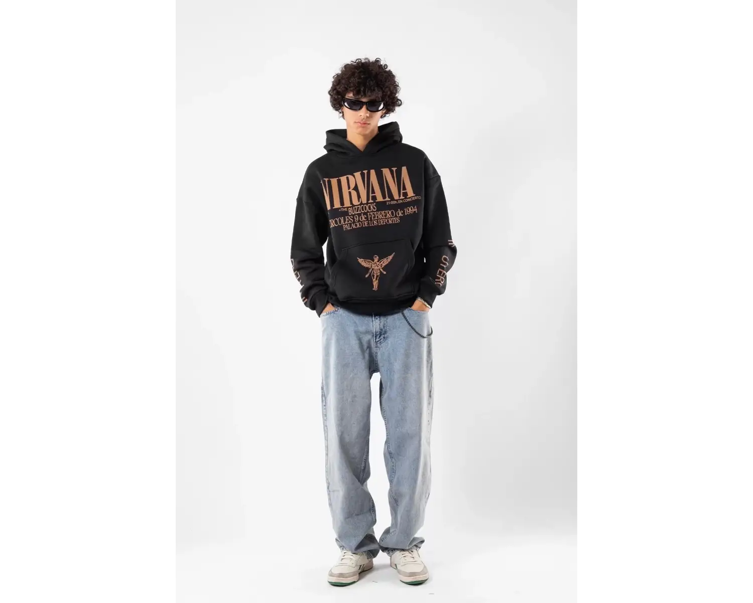 Nirvana Sırt Baskılı Unisex Oversize Beyaz