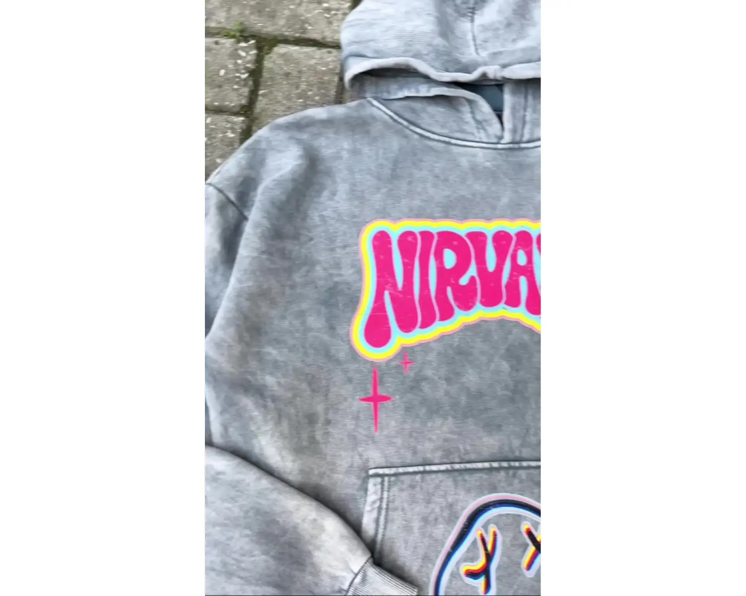 Nirvana Smile Baskılı Oversize Unisex Beyaz