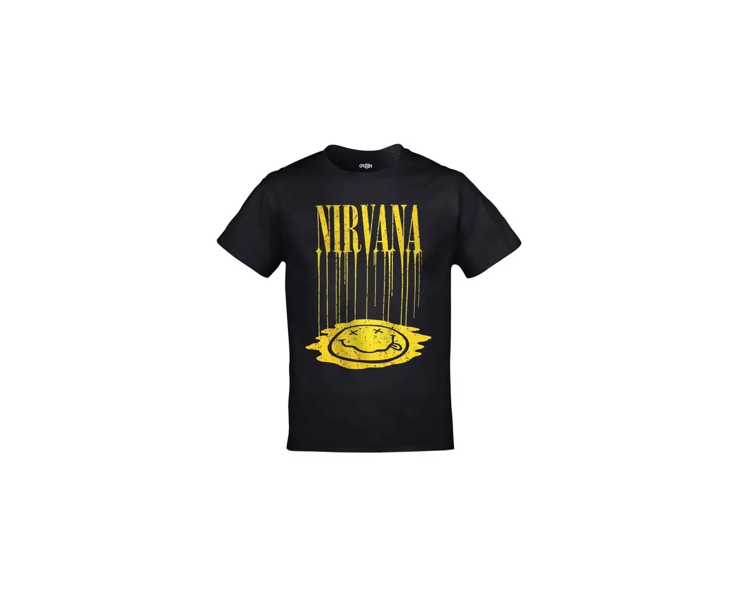 Nirvana Smiley Face Logo Baskılı Unisex Siyah