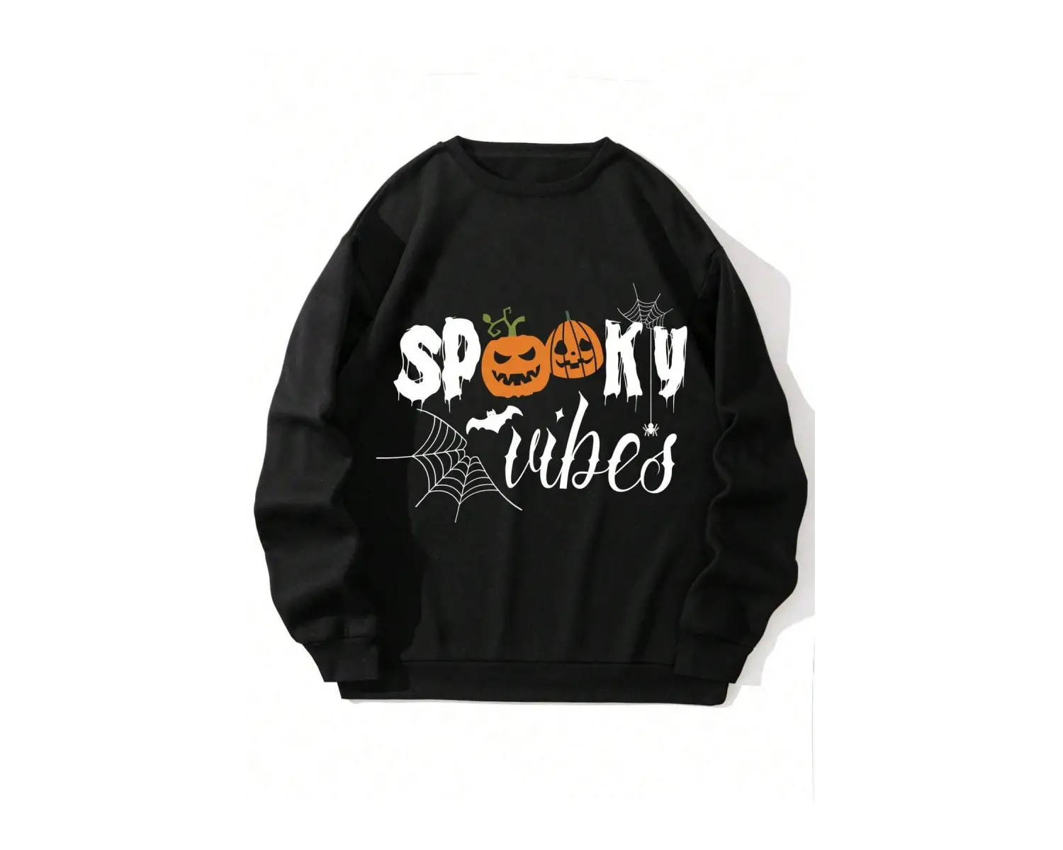 NITAGUT Halloween Print Sweatshirt Siyah