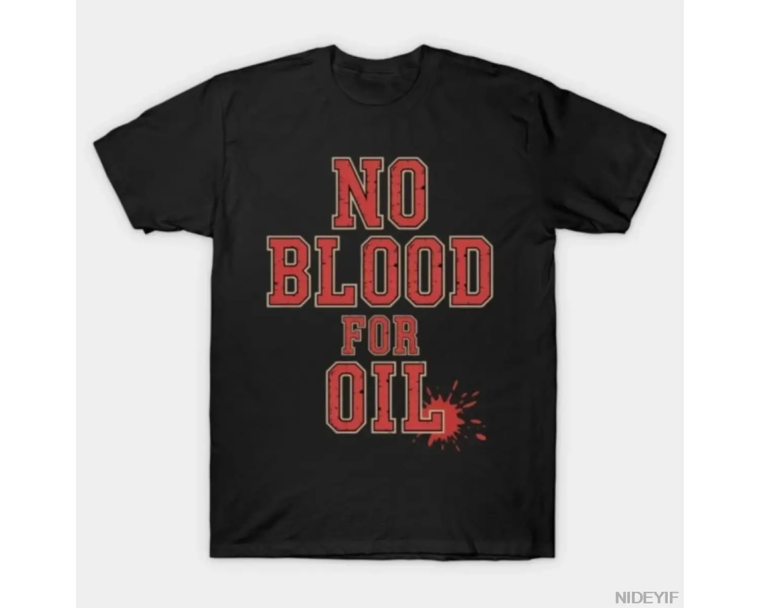 No Blood for Oil Erkek Kadın Tişörtü %100 Pamuklu Tişörtler Kısa Kollu Üstler 0107-2