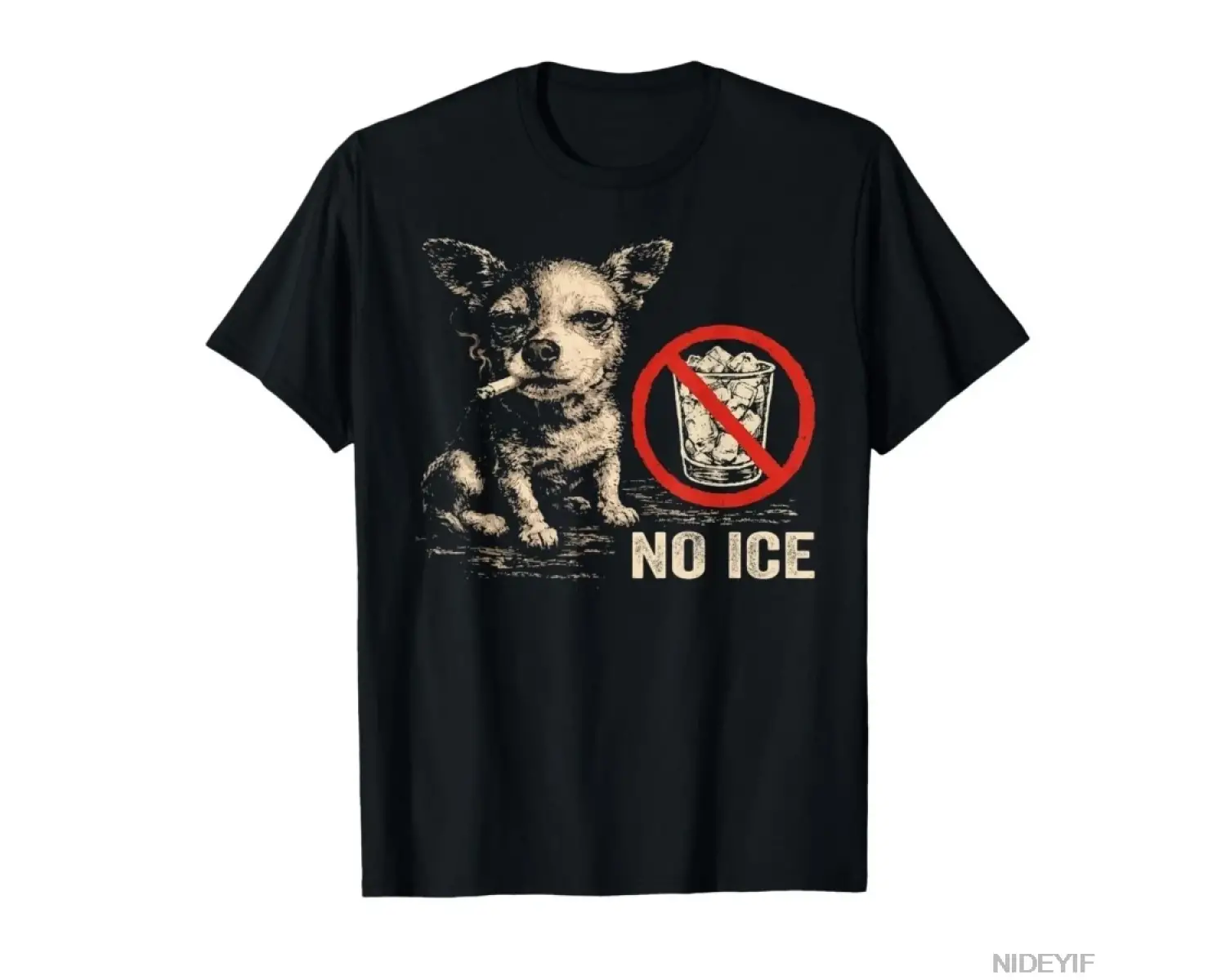 No Ice Lütfen Sigara İçme Chihuahua Meme T-shirt Erkekler Kadınlar Için % 100% Pamuklu T Shir