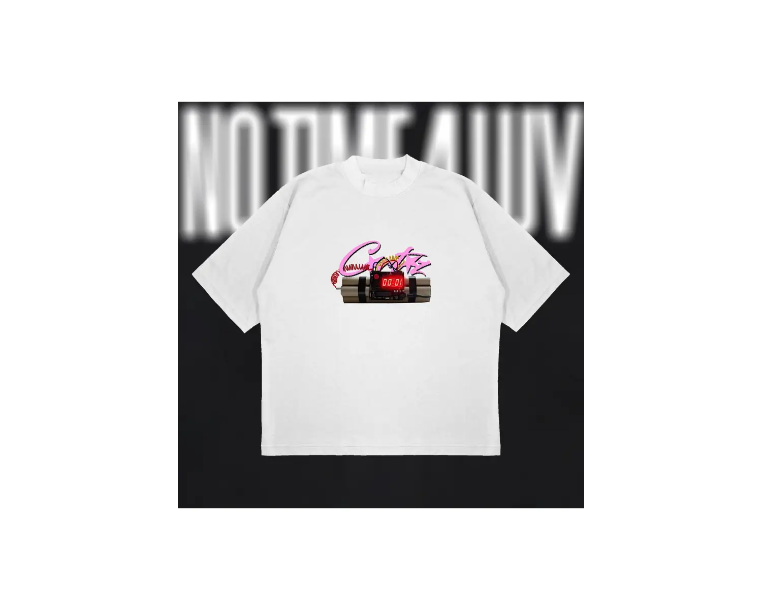 No Time 4 Luv Oversize Unisex Pamuklu Nefes Alan Kalın Kumaşlı