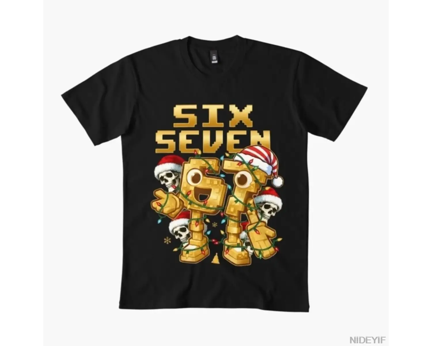 Noel Altı Yedi Robot Kafatası 67 İtalyan Beyin Bozukluğu Gen Alfa Meme Tişörtü Erkekler Kadın