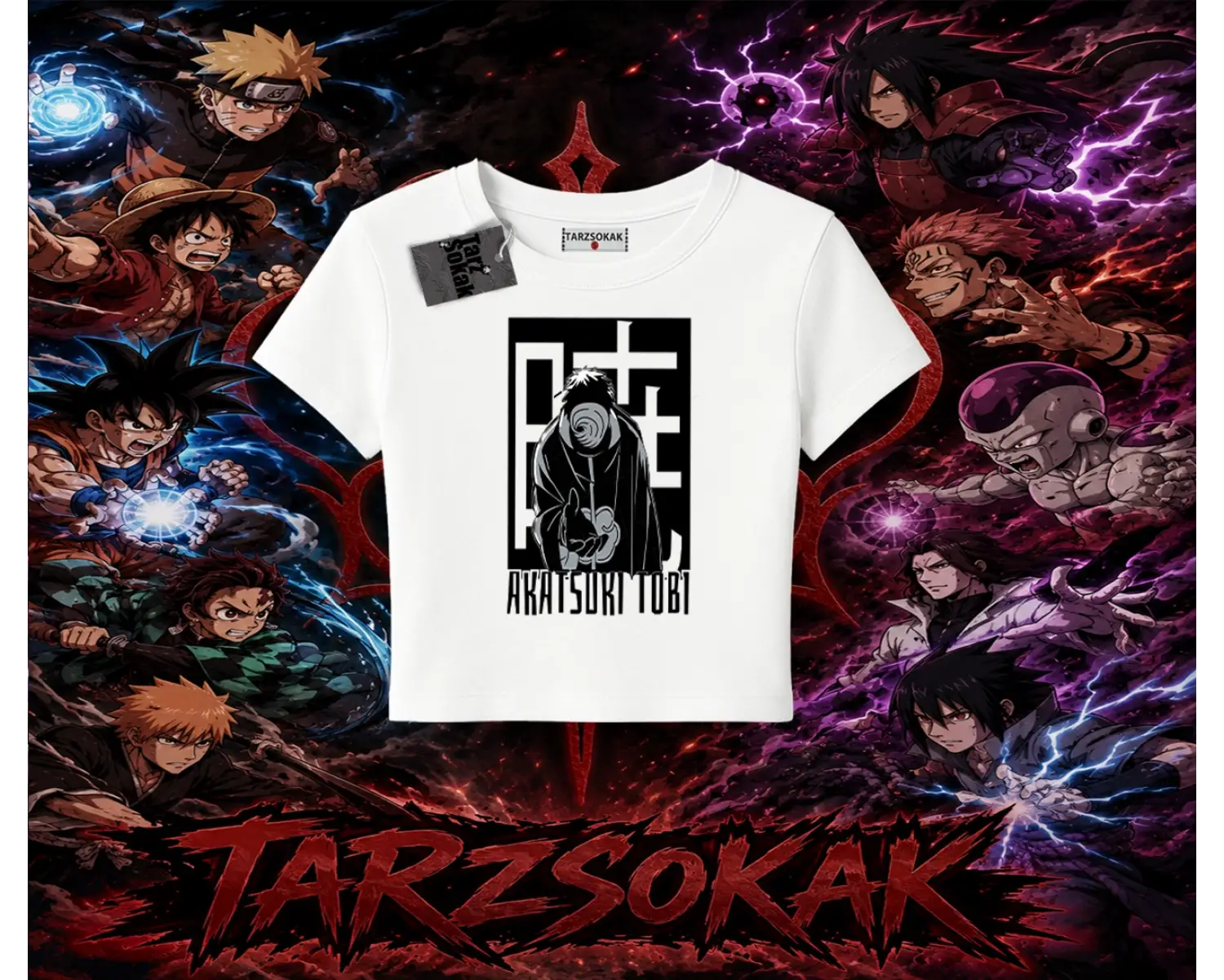 Obito uchiha Naruto Anime Karakteri Kadın Baby Tee Beyaz