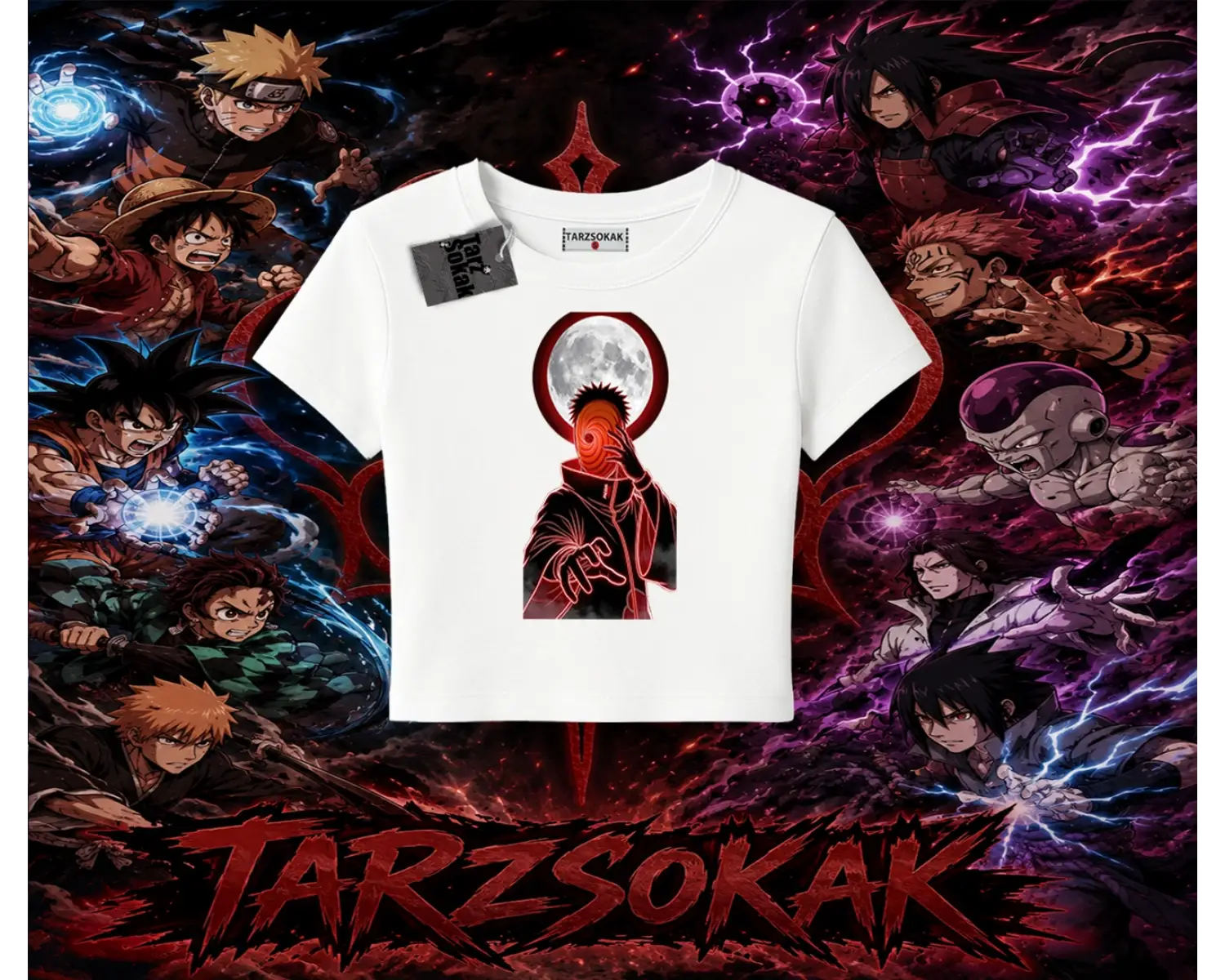Obito uchiha Naruto Anime Karakteri Kadın Baby Tee Beyaz