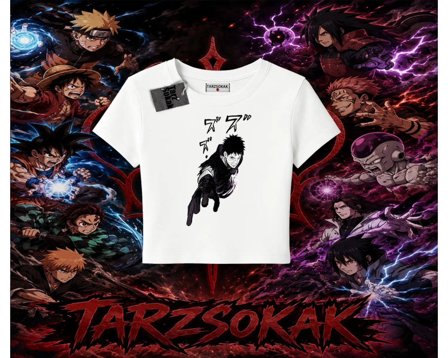Obito uchiha Naruto Anime Karakteri Kadın Baby Tee Beyaz