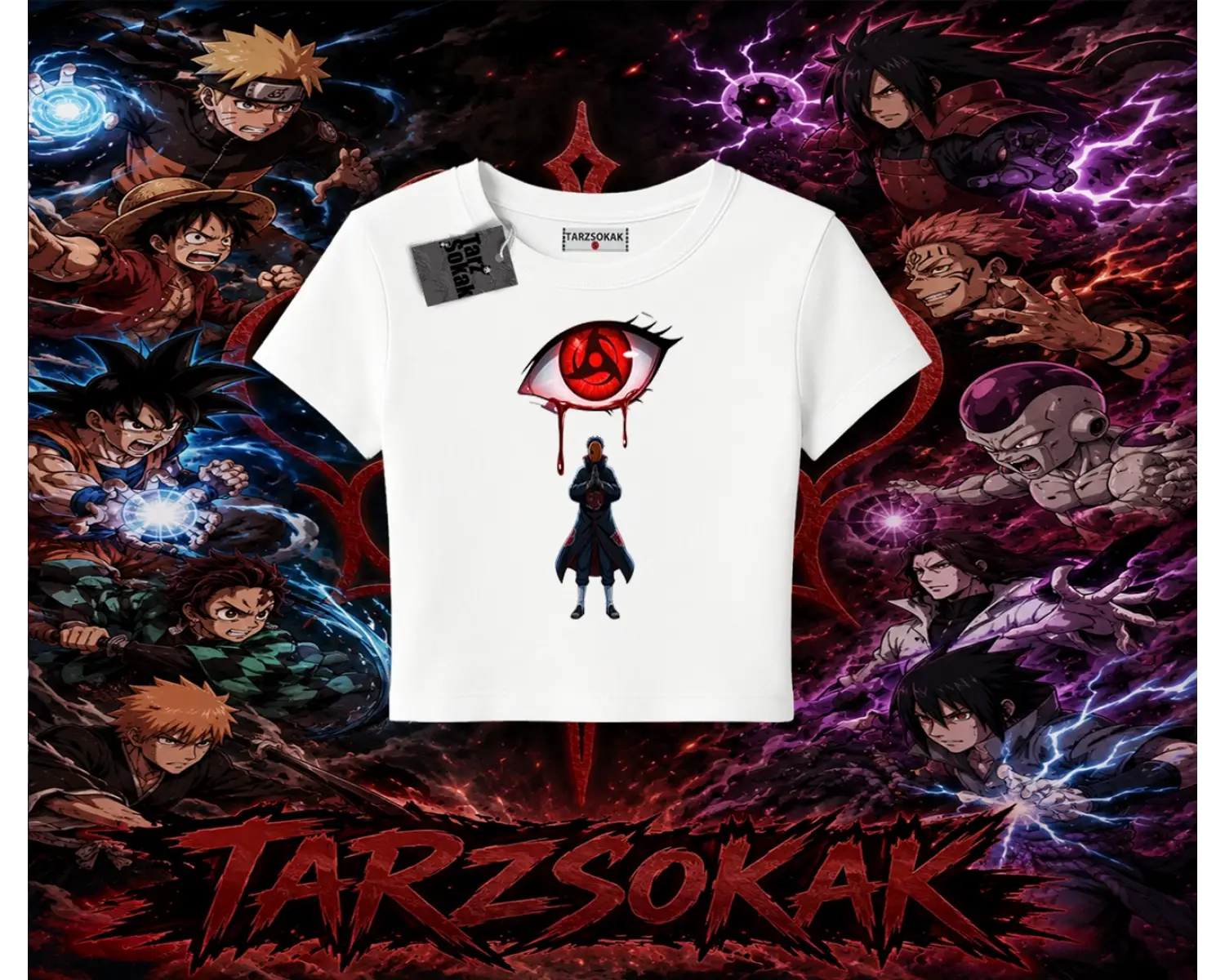 Obito uchiha Naruto Anime Karakteri Kadın Baby Tee Beyaz