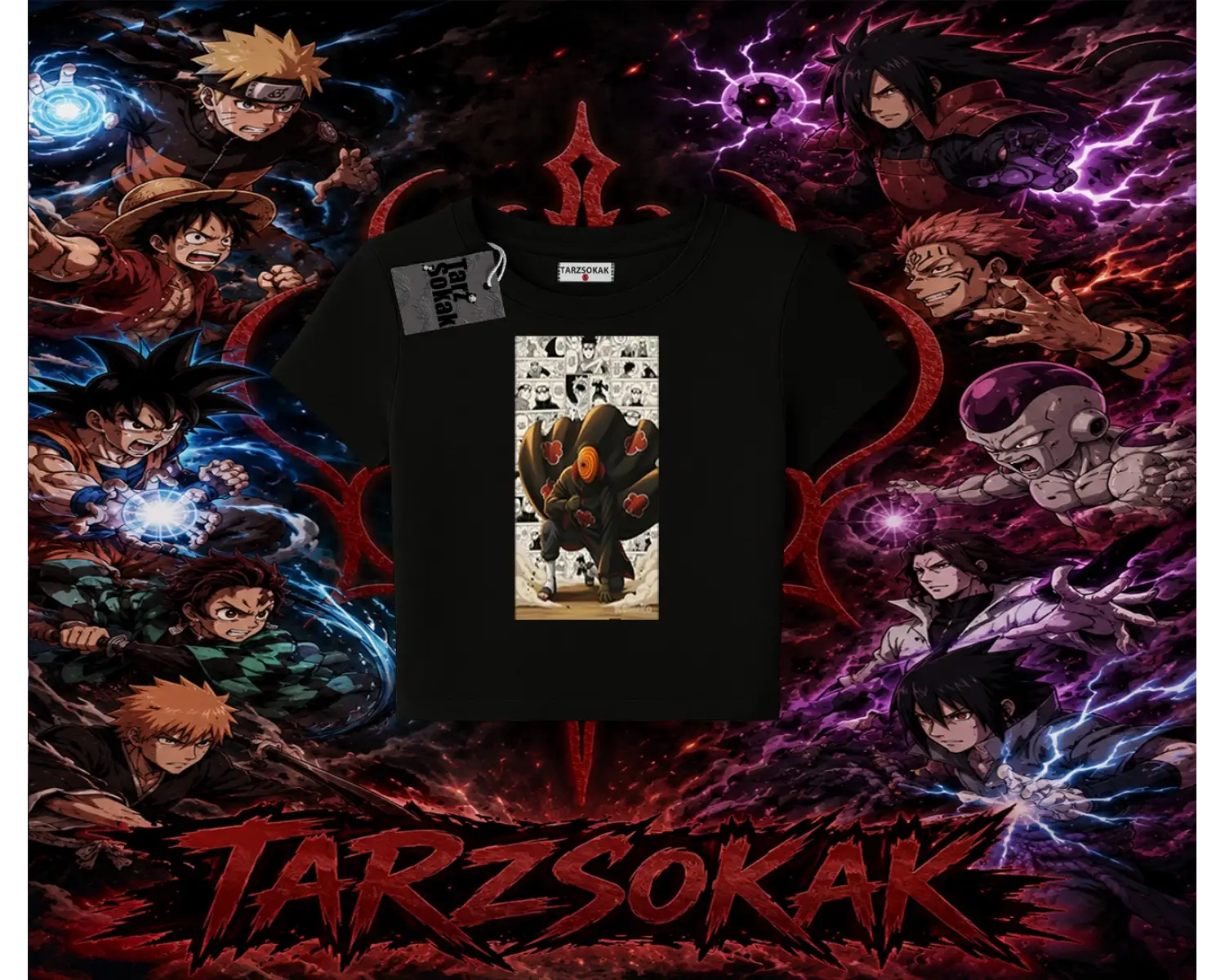 Obito uchiha Naruto Anime Karakteri Kadın Baby Tee Beyaz