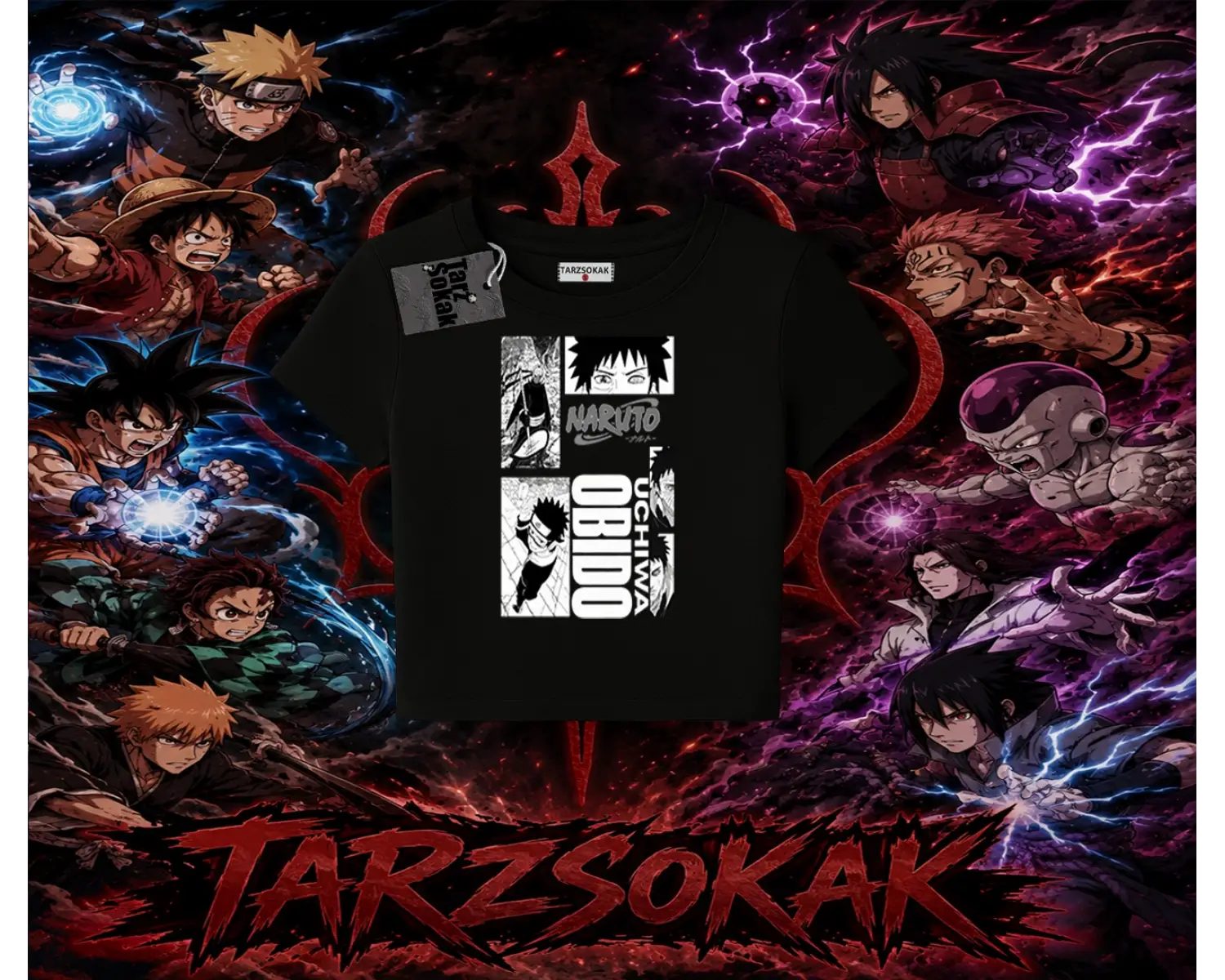 Obito uchiha Naruto Anime Karakteri Kadın Baby Tee Beyaz