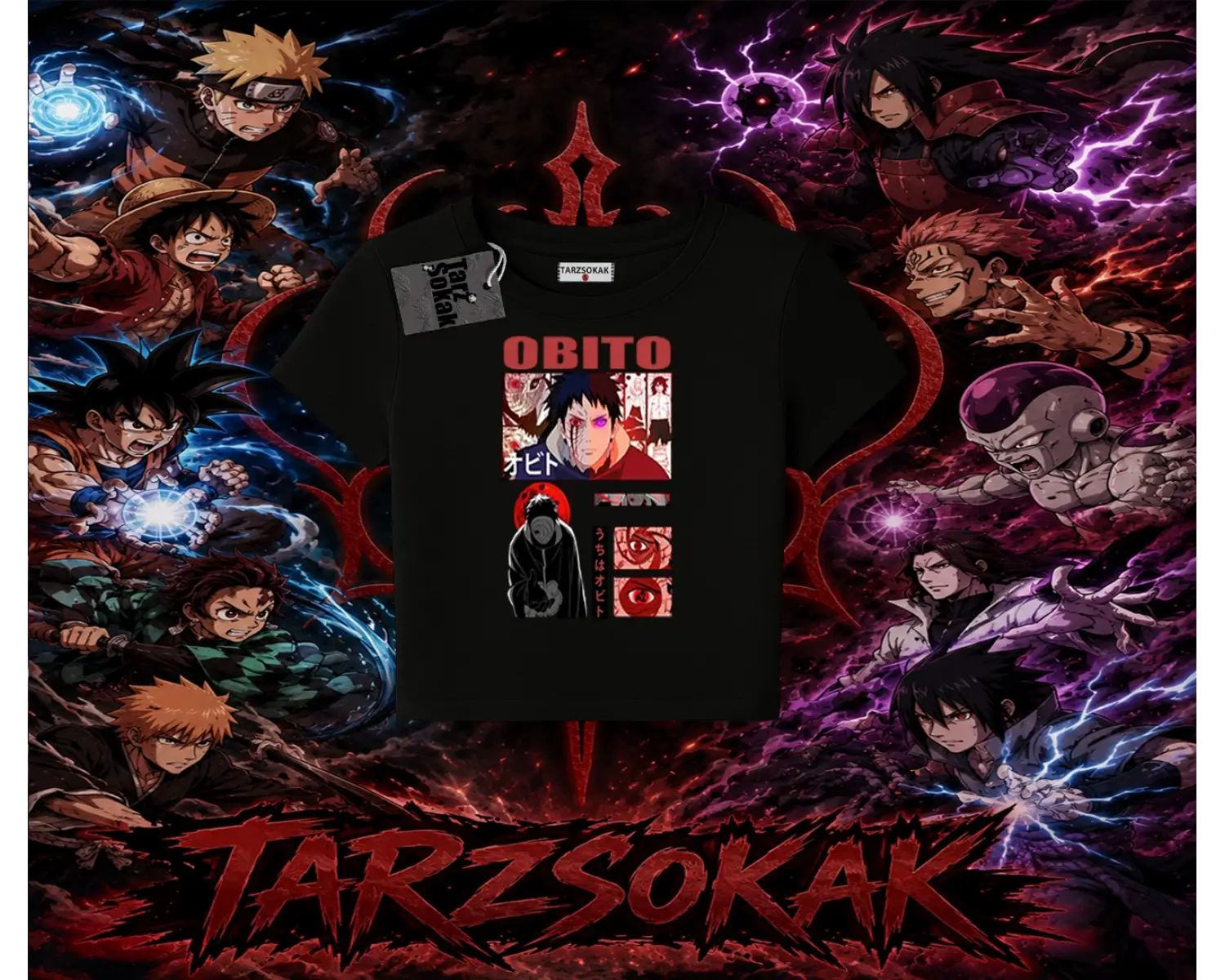 Obito uchiha Naruto Anime Karakteri Kadın Baby Tee Beyaz