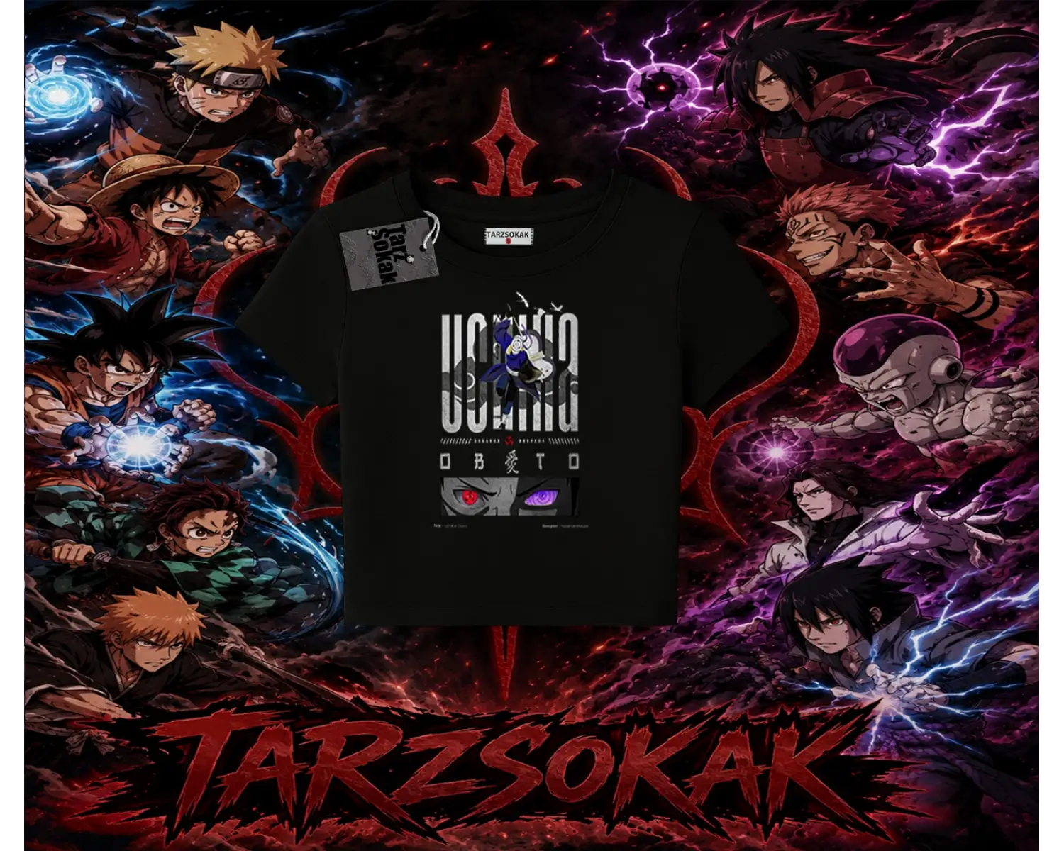 Obito uchiha Naruto Anime Karakteri Kadın Baby Tee Beyaz