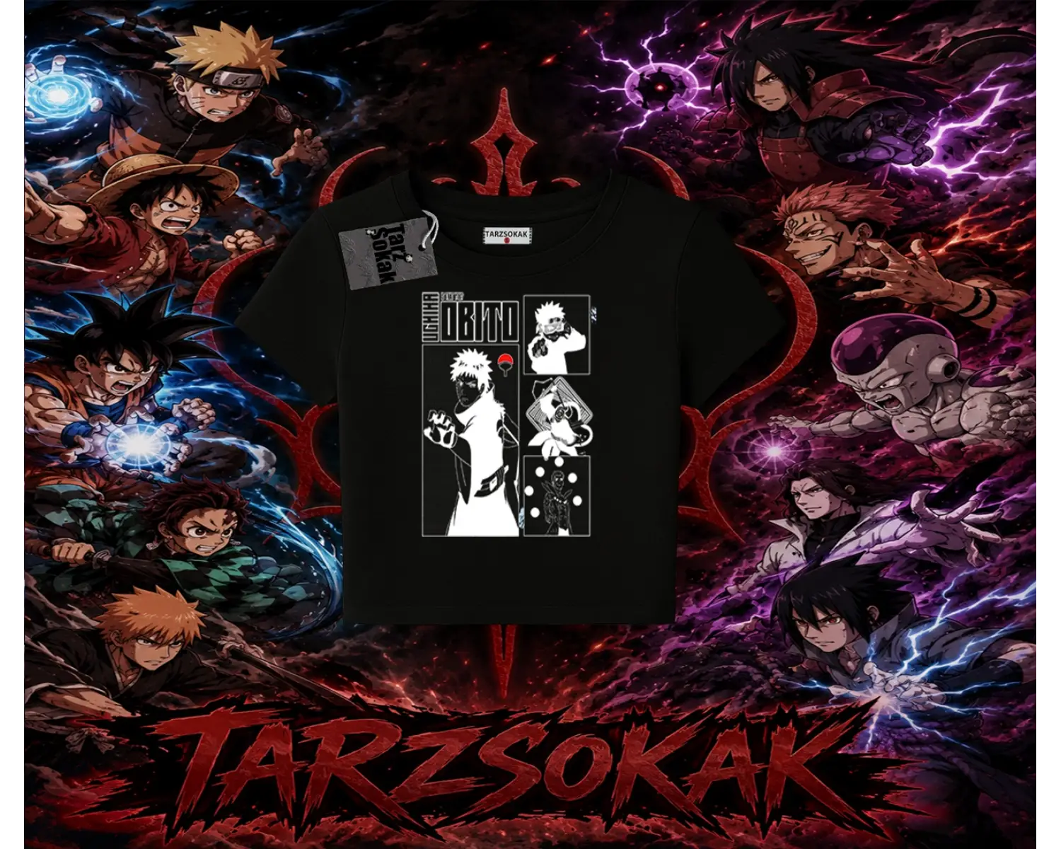 Obito uchiha Naruto Anime Karakteri Kadın Baby Tee Beyaz