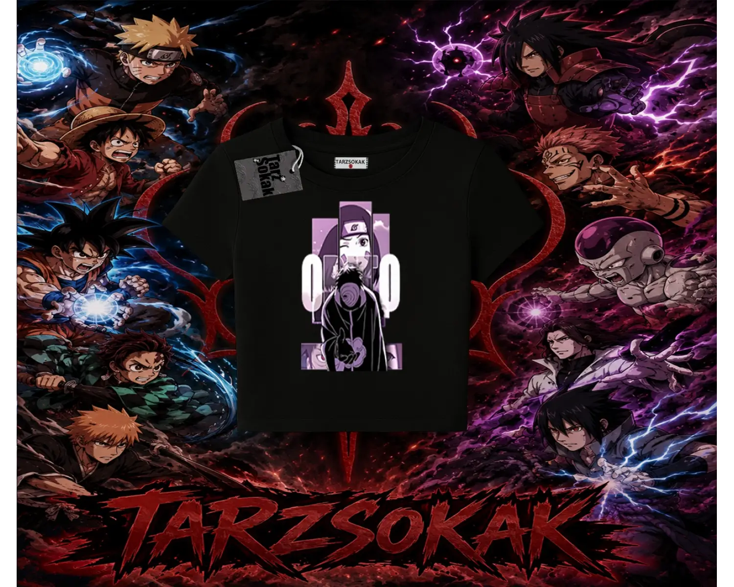 Obito uchiha Naruto Anime Karakteri Kadın Baby Tee Beyaz