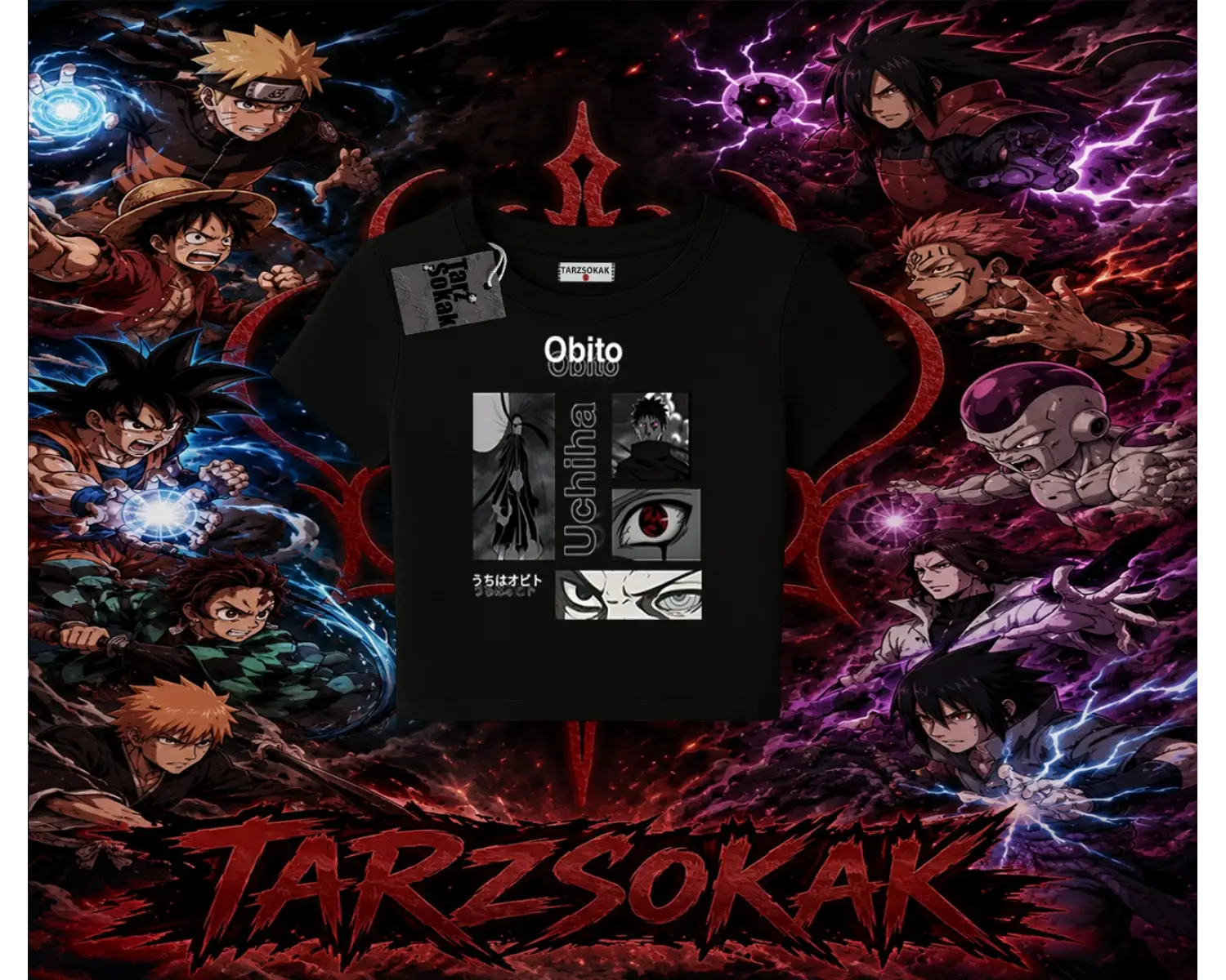Obito uchiha Naruto Anime Karakteri Kadın Baby Tee Beyaz