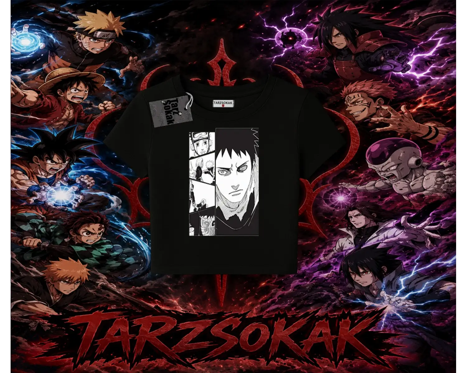 Obito uchiha Naruto Anime Karakteri Kadın Baby Tee Beyaz