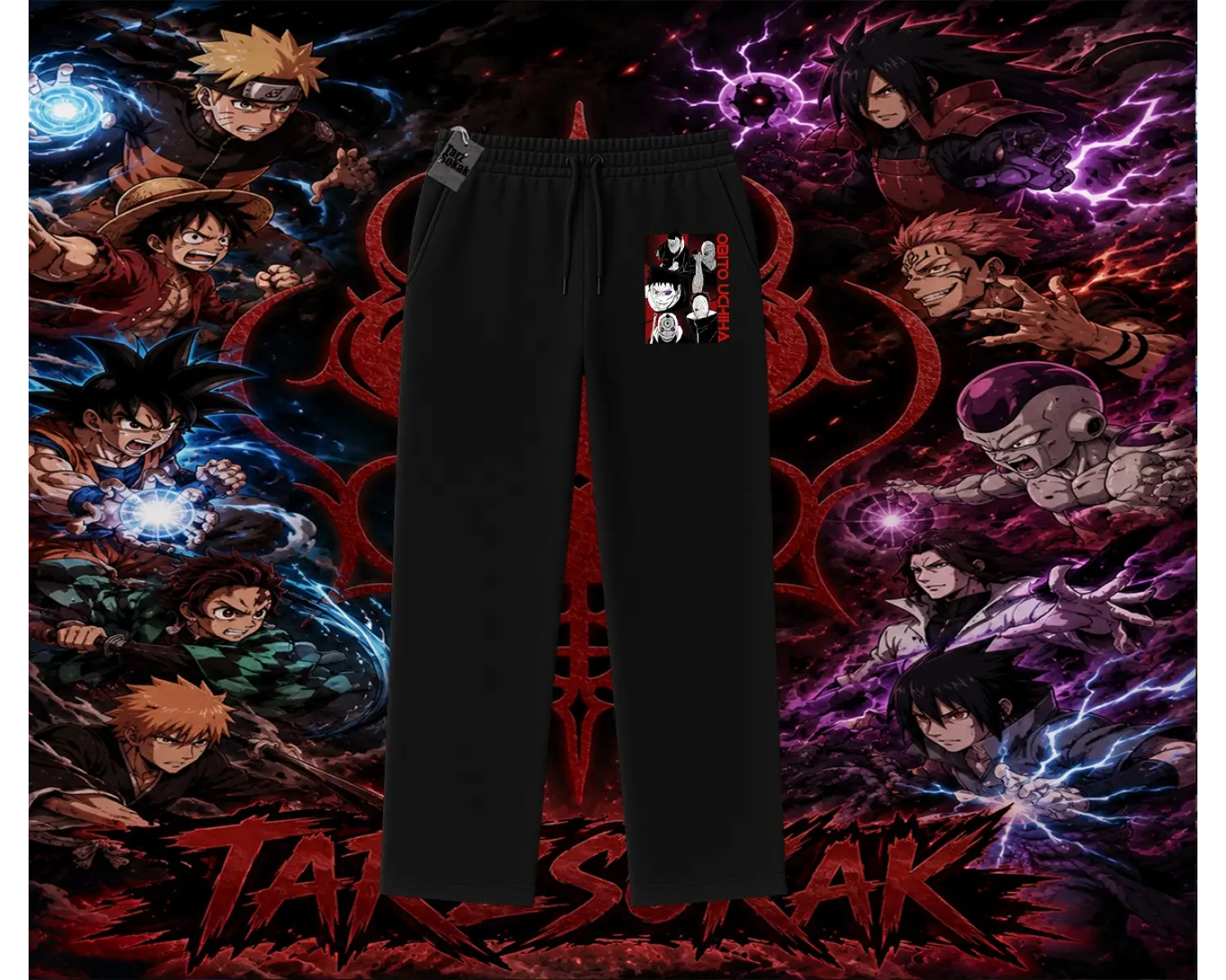 Obito uchiha Naruto Anime Karakteri Unisex Baggy Eşofman Altı Beyaz
